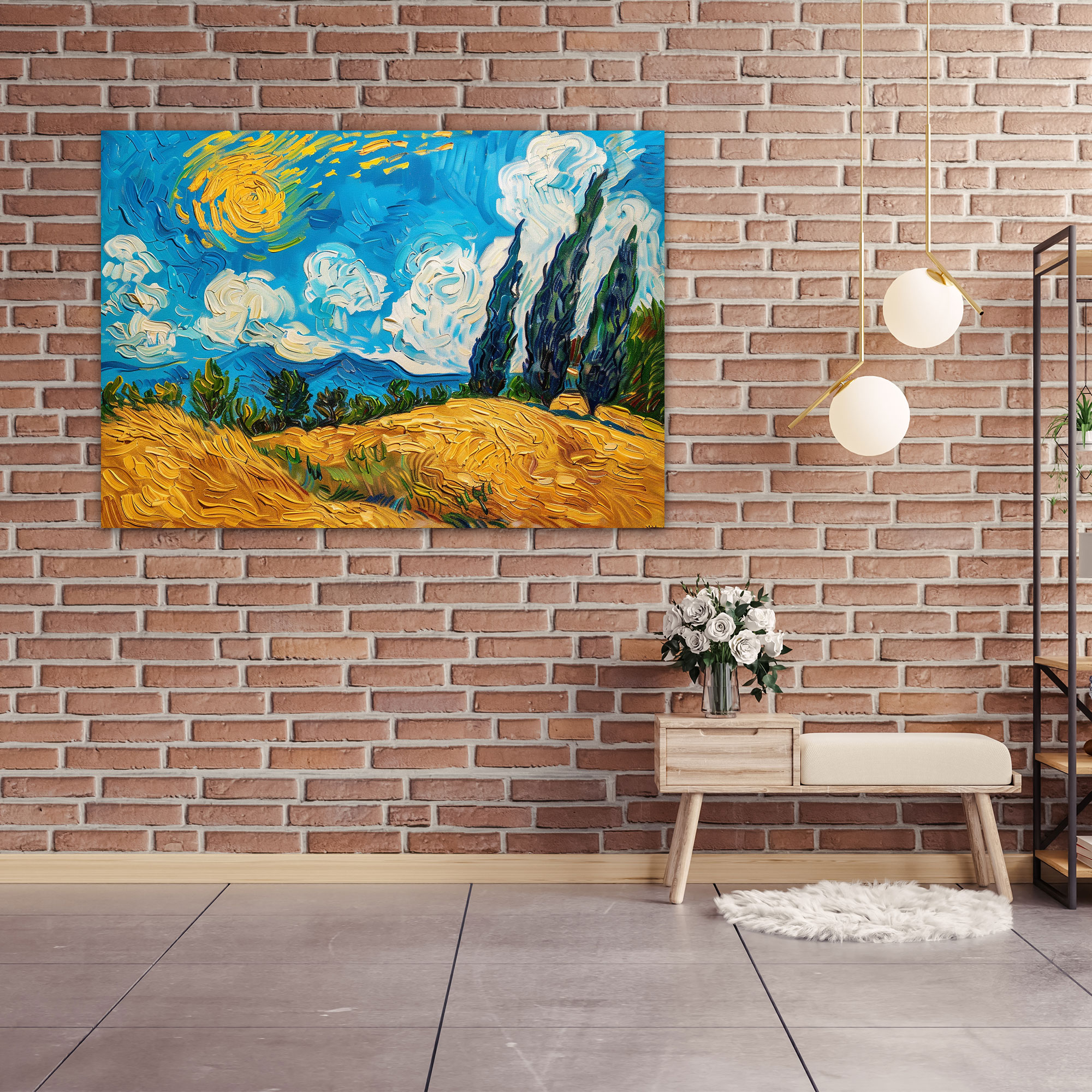 Vincent Van Gogh Wheat Field Canvas Print - Vincent Van Gogh, Wall Art, Canvas, Home Decoration