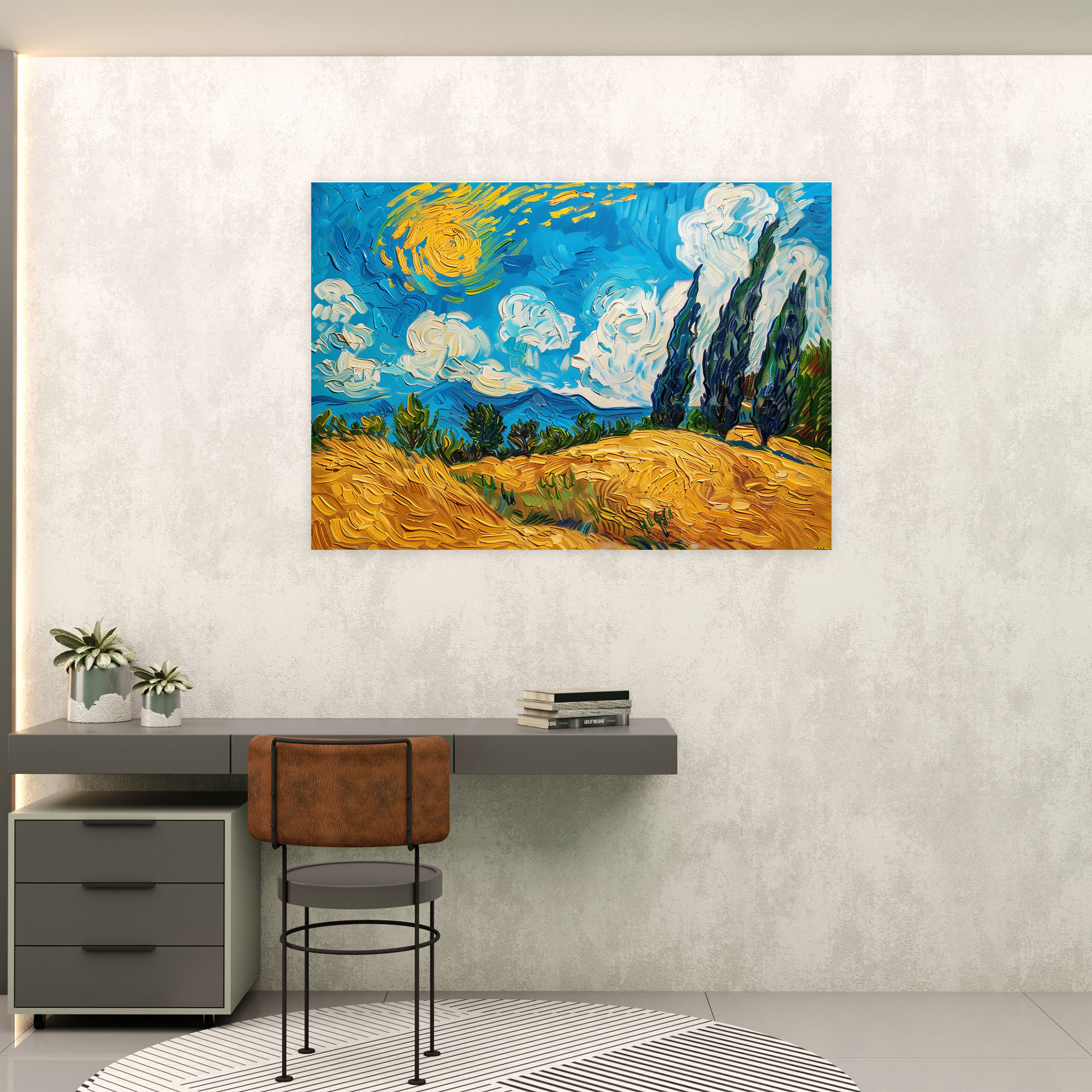 Vincent Van Gogh Wheat Field Canvas Print - Vincent Van Gogh, Wall Art, Canvas, Home Decoration