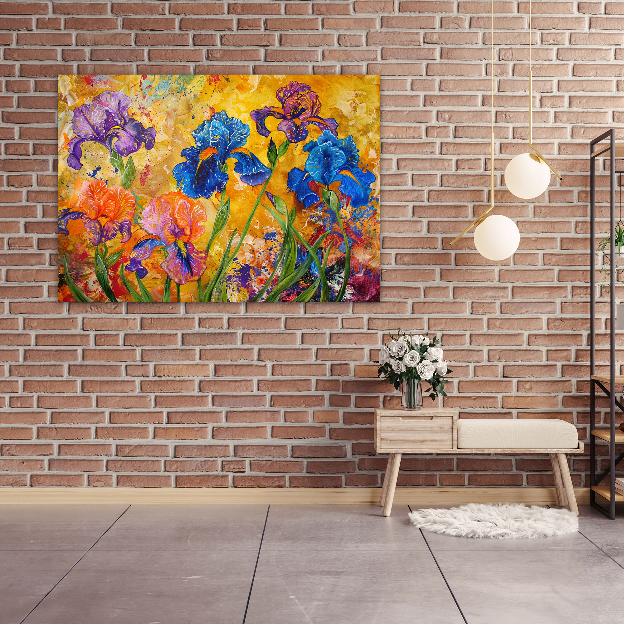 Van Gogh Irisleri Duvar Dekorasyonu - Ev Dekorasyonu Kanvas Tablo Sanatı