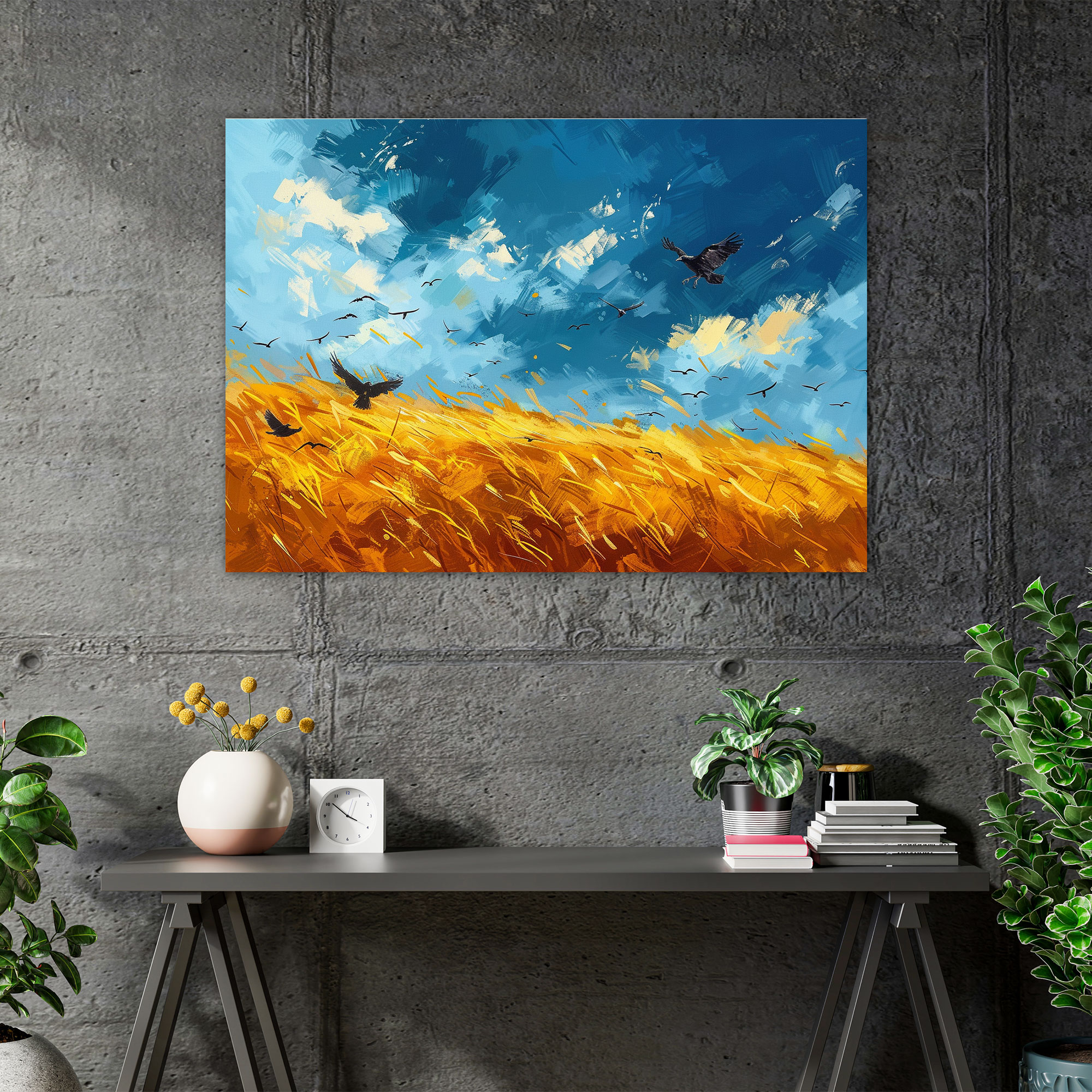 Wheatfield With Crows Vincent Van Gogh Wall Decoration - Vincent Van Gogh, Canvas Print, Wall Art, Home Decoration