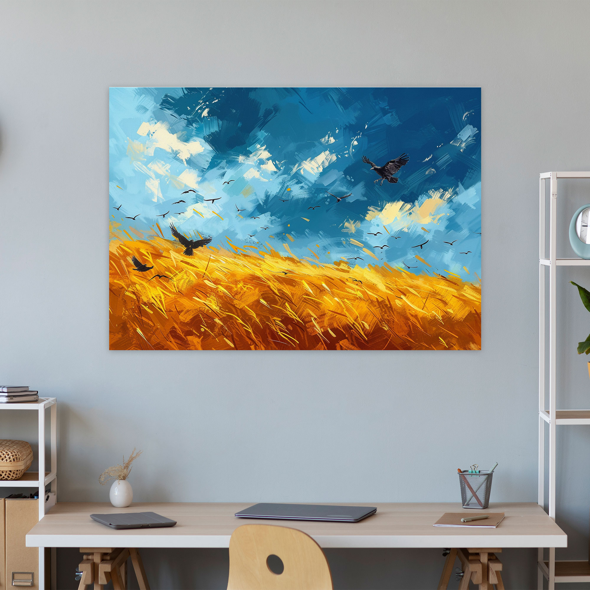 Wheatfield With Crows Vincent Van Gogh Wall Decoration - Vincent Van Gogh, Canvas Print, Wall Art, Home Decoration
