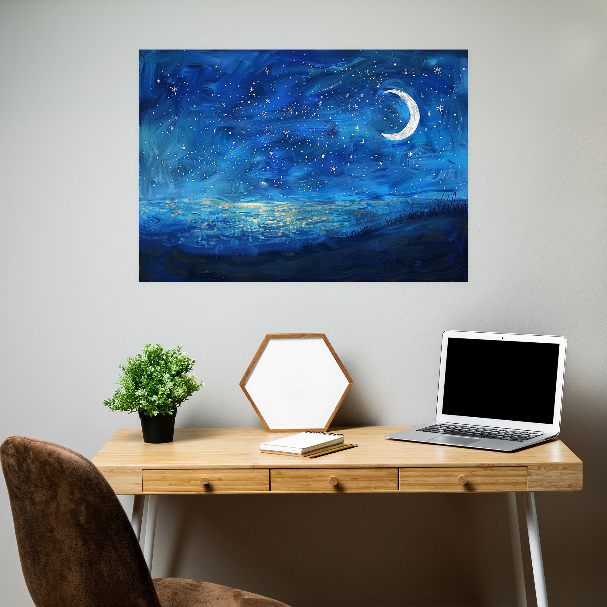 Yıldızlı Gece Kanvas Tablo - Vincent Van Gogh Duvar Sanatı Ev Dekorasyonu