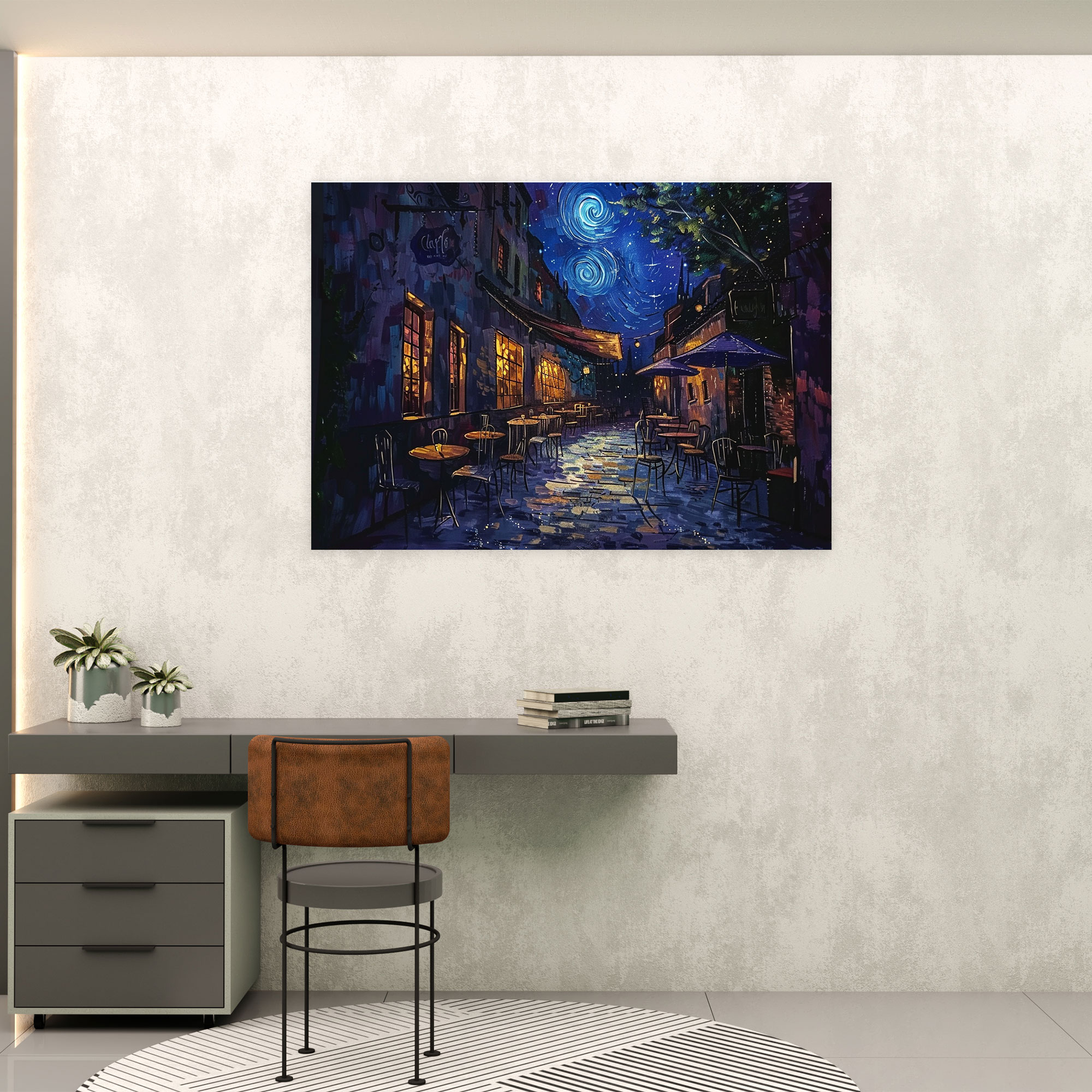 Gece Kafesi Duvar Sanatı - Vincent Van Gogh Kanvas Tablo Ev Dekorasyonu