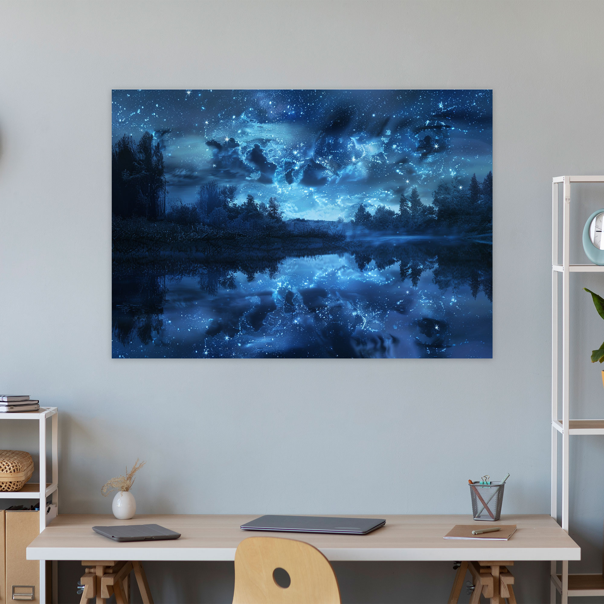 Vincent Van Gogh Starry Night Reflection Canvas Print - Vincent Van Gogh, Wall Decoration, Home Decoration, Canvas Wall Art