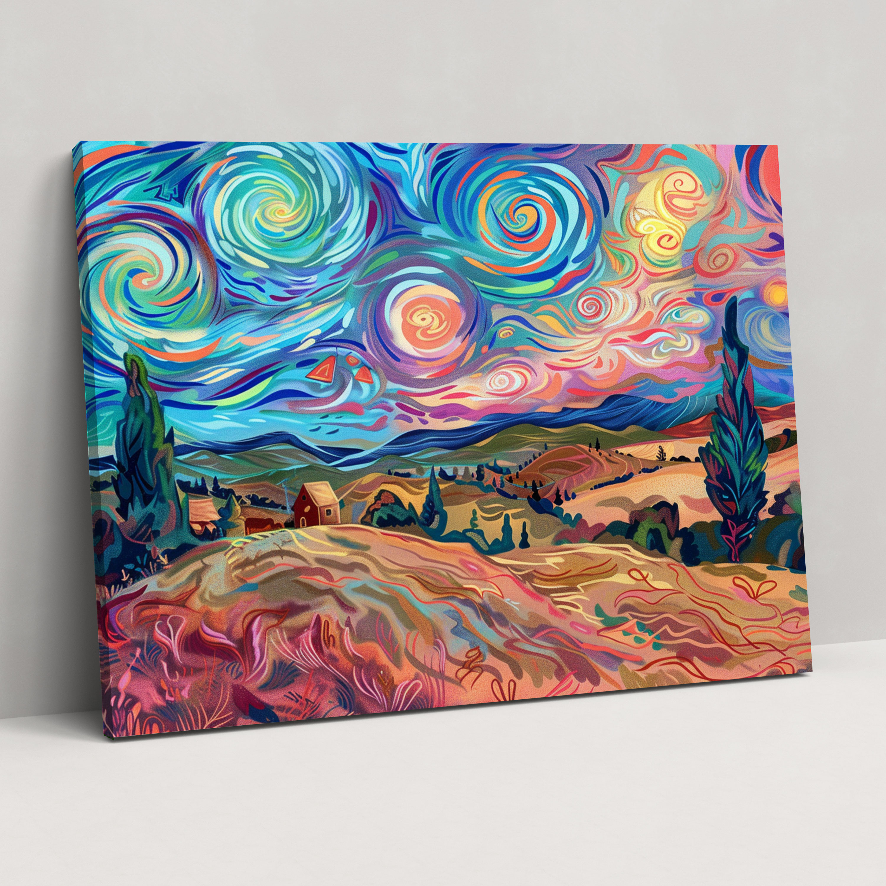 Colorful Swirls Van Gogh Wall Art - Vincent Van Gogh, Canvas Print, Wall Decoration, Wall Art