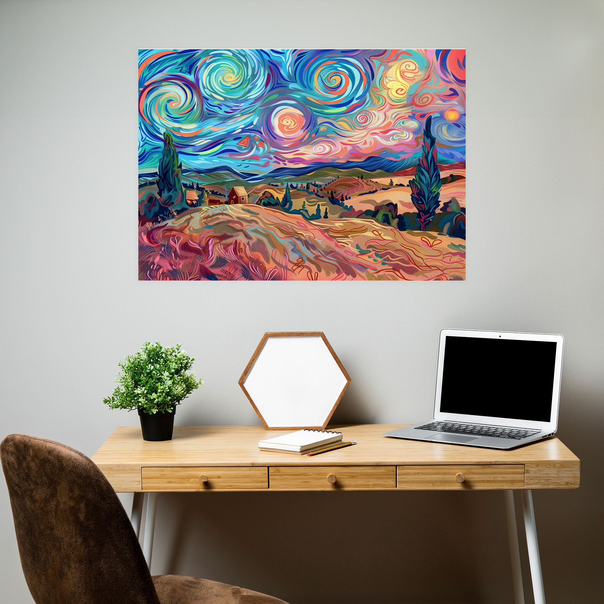 Colorful Swirls Van Gogh Wall Art - Vincent Van Gogh, Canvas Print, Wall Decoration, Wall Art