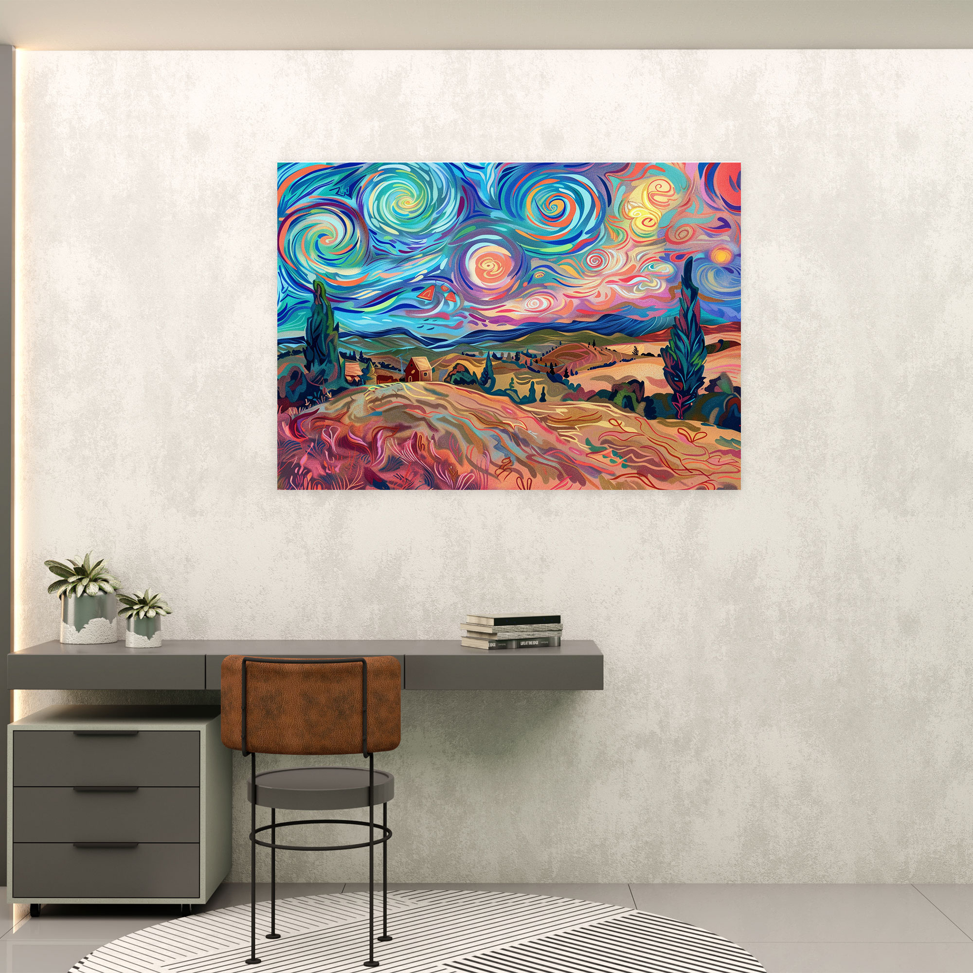 Colorful Swirls Van Gogh Wall Art - Vincent Van Gogh, Canvas Print, Wall Decoration, Wall Art