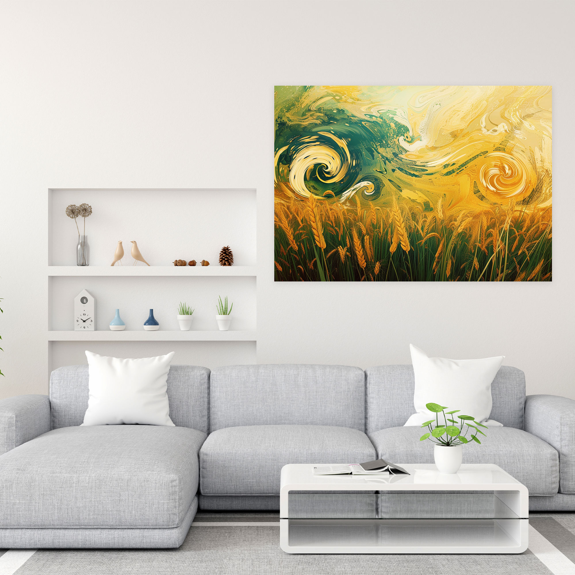 Abstract Wheat Field Van Gogh Wall Art - Vincent Van Gogh, Vincent Van Gogh, Home Decoration, Wall Decoration