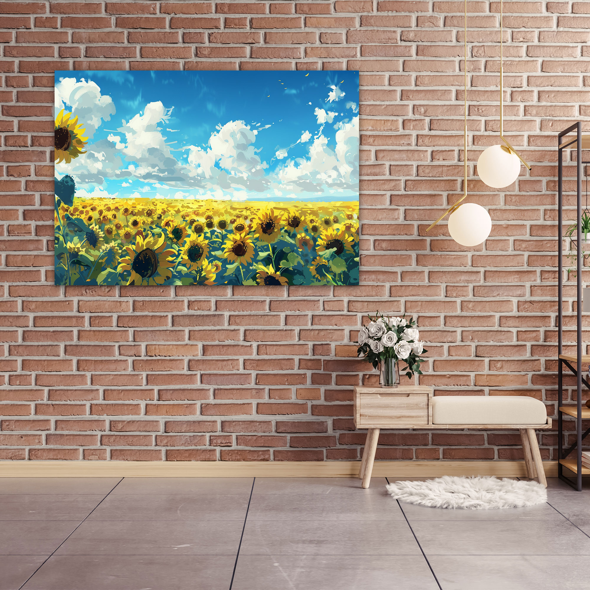 Sunflower Fields Van Gogh Wall Art - Vincent Van Gogh, Wall Decoration, Home Decoration, Vincent Van Gogh