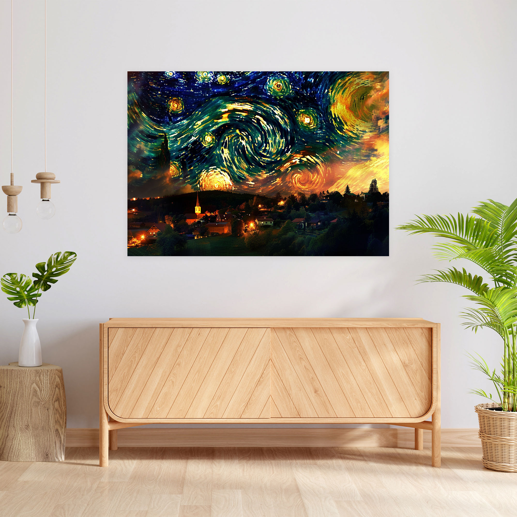 Vincent Van Gogh Village Starry Night Canvas Print - Vincent Van Gogh, Vincent Van Gogh, Canvas Print, Wall Decoration