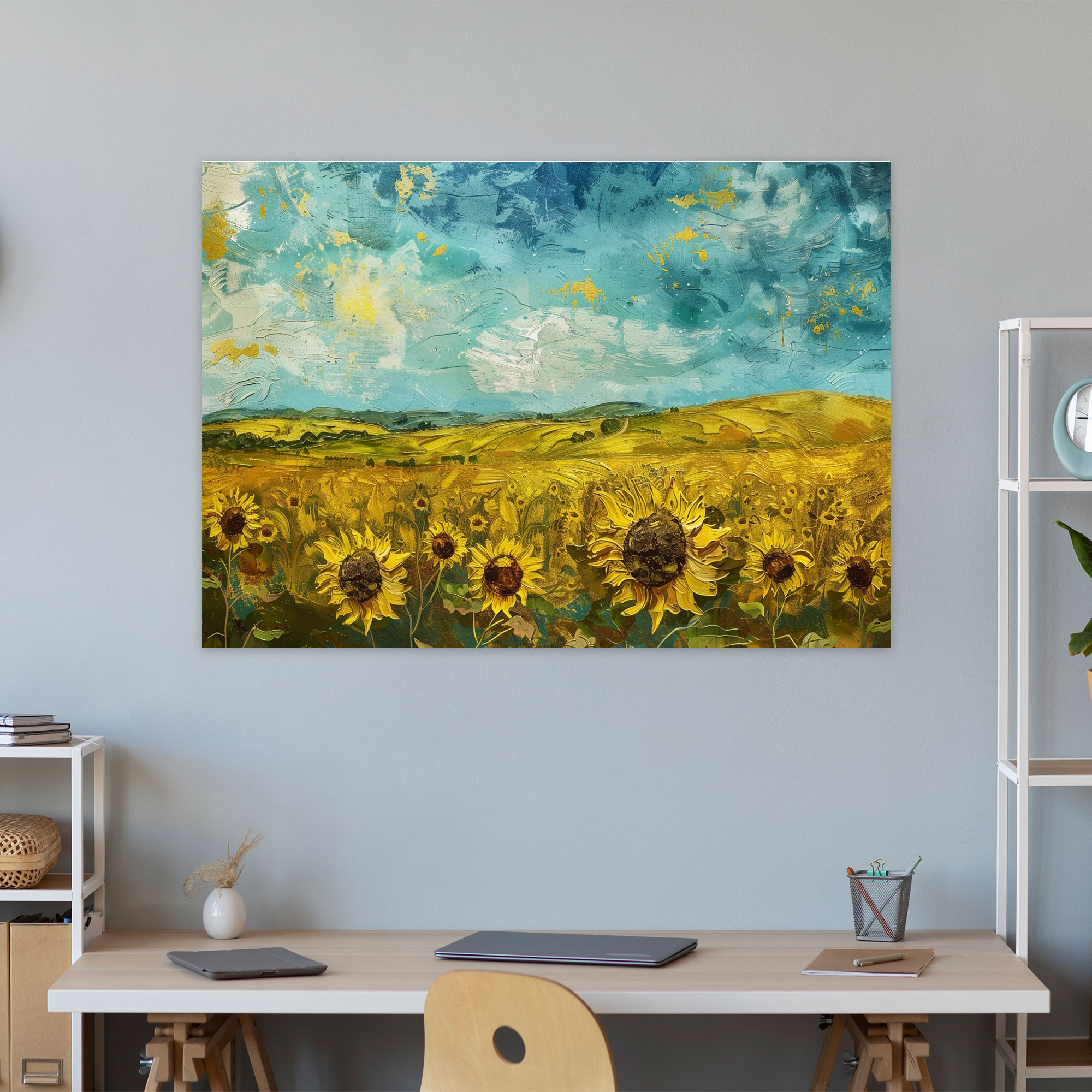Vincent Van Gogh Sunflower Field Wall Art - Vincent Van Gogh, Home Decoration, Wall Decoration, Wall Art