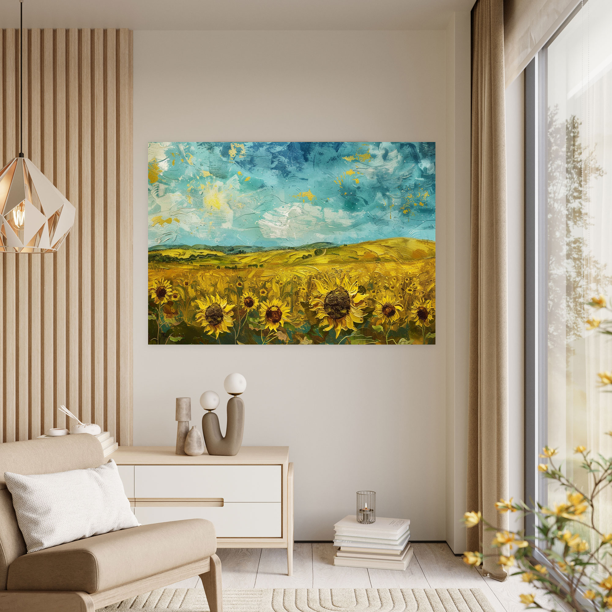 Vincent Van Gogh Sunflower Field Wall Art - Vincent Van Gogh, Home Decoration, Wall Decoration, Wall Art