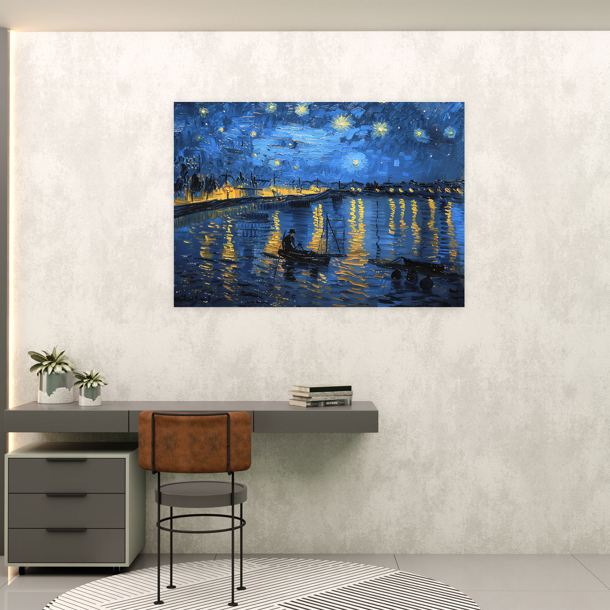 Vincent Van Gogh Starry Night Over The Rhone Canvas Print - Vincent Van Gogh, Wall Decoration, Wall Art, Canvas