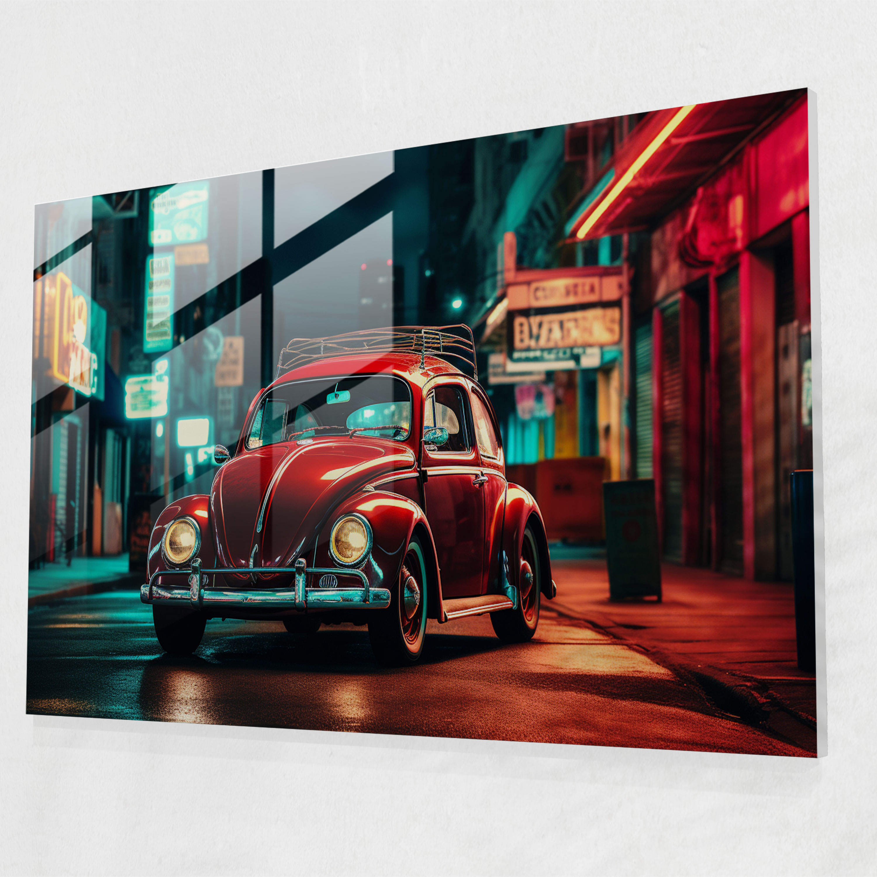 Volkswagen Beetle Glasbild für die Hausdekoration