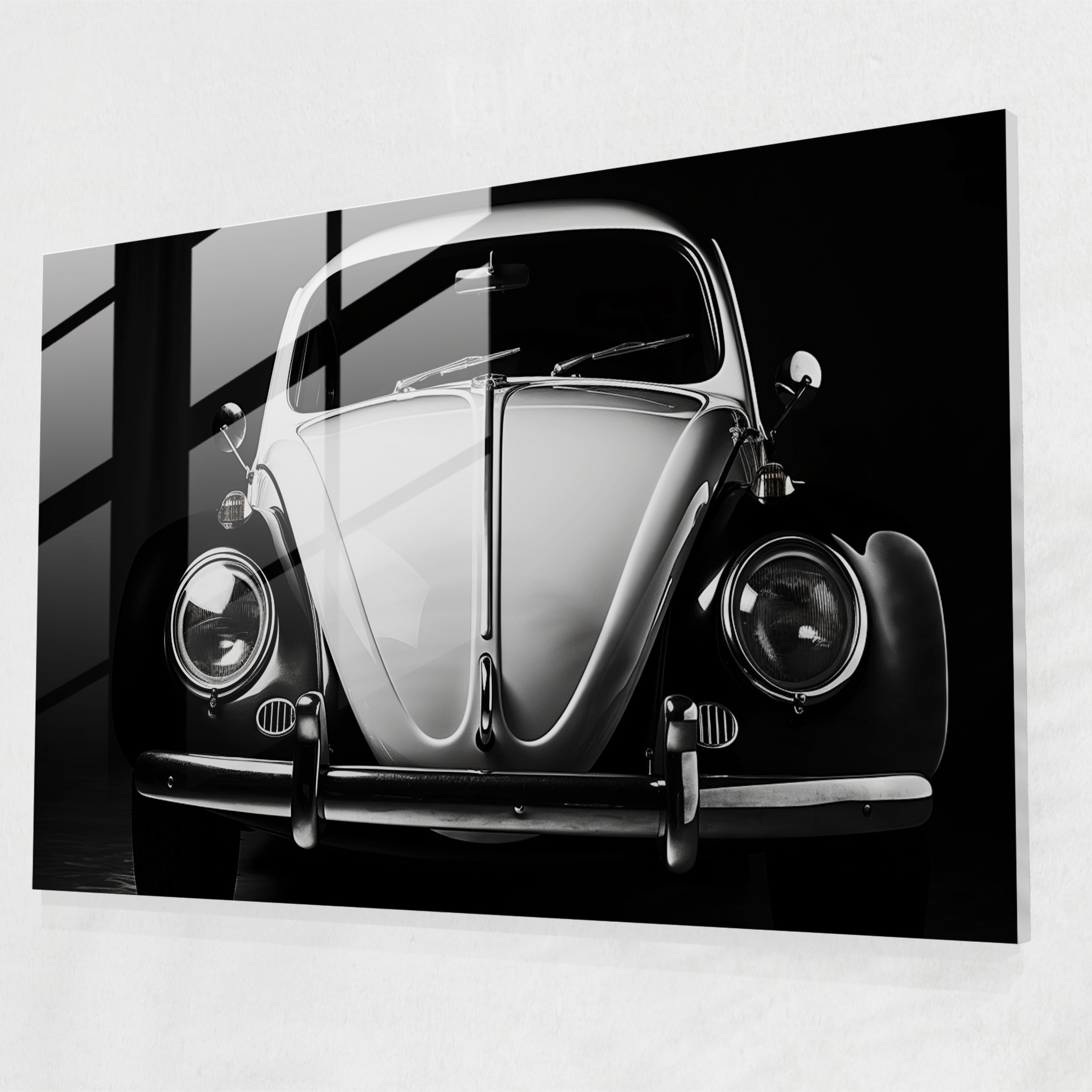 Sleek Volkswagen Beetle Glass Print - Volkswagen Beetle, Glass Art, Photographic Print, Modern Art