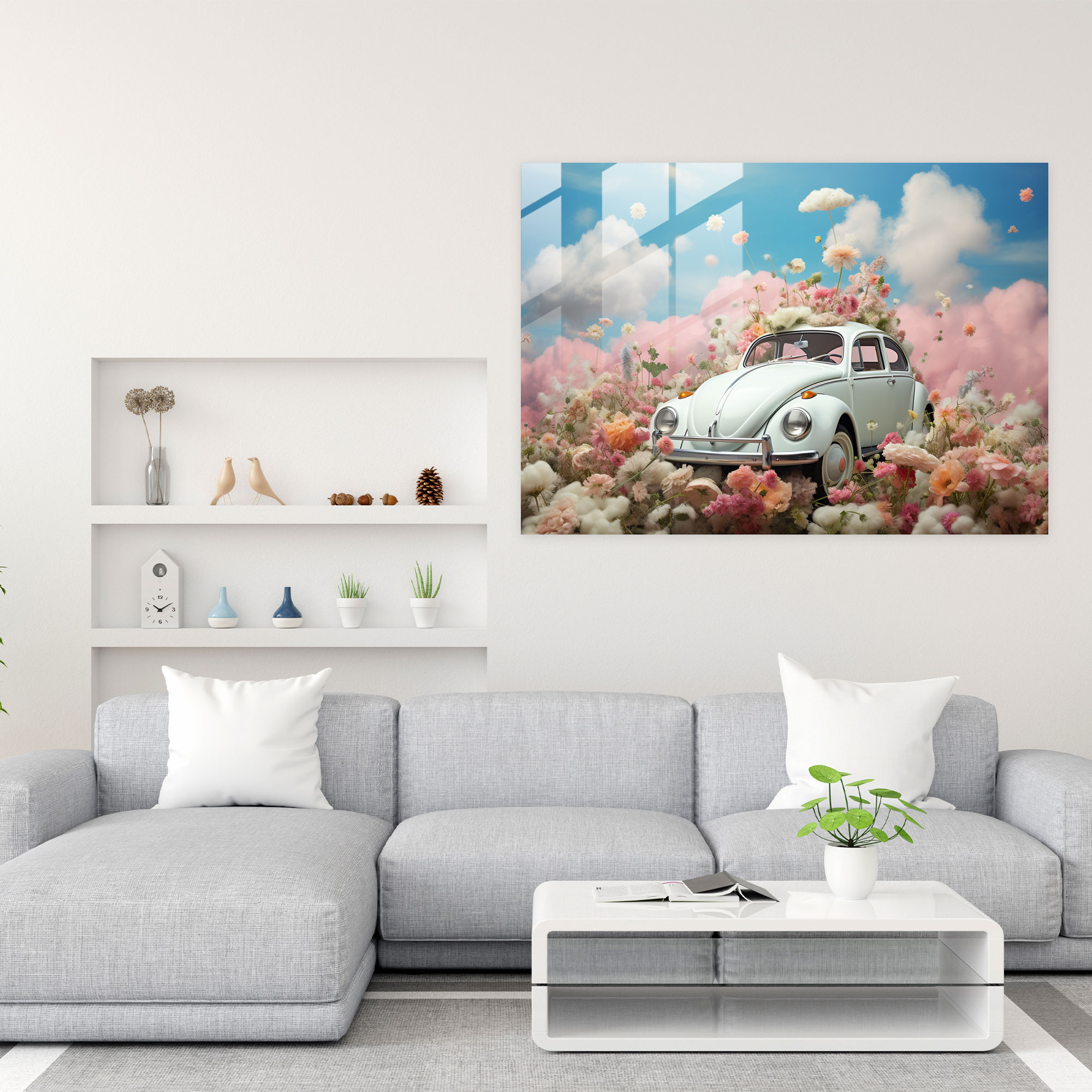 Volkswagen Beetle Home Decoration - Volkswagen Beetle, Glass Wall Art, Wall Decoration, Glass Print
