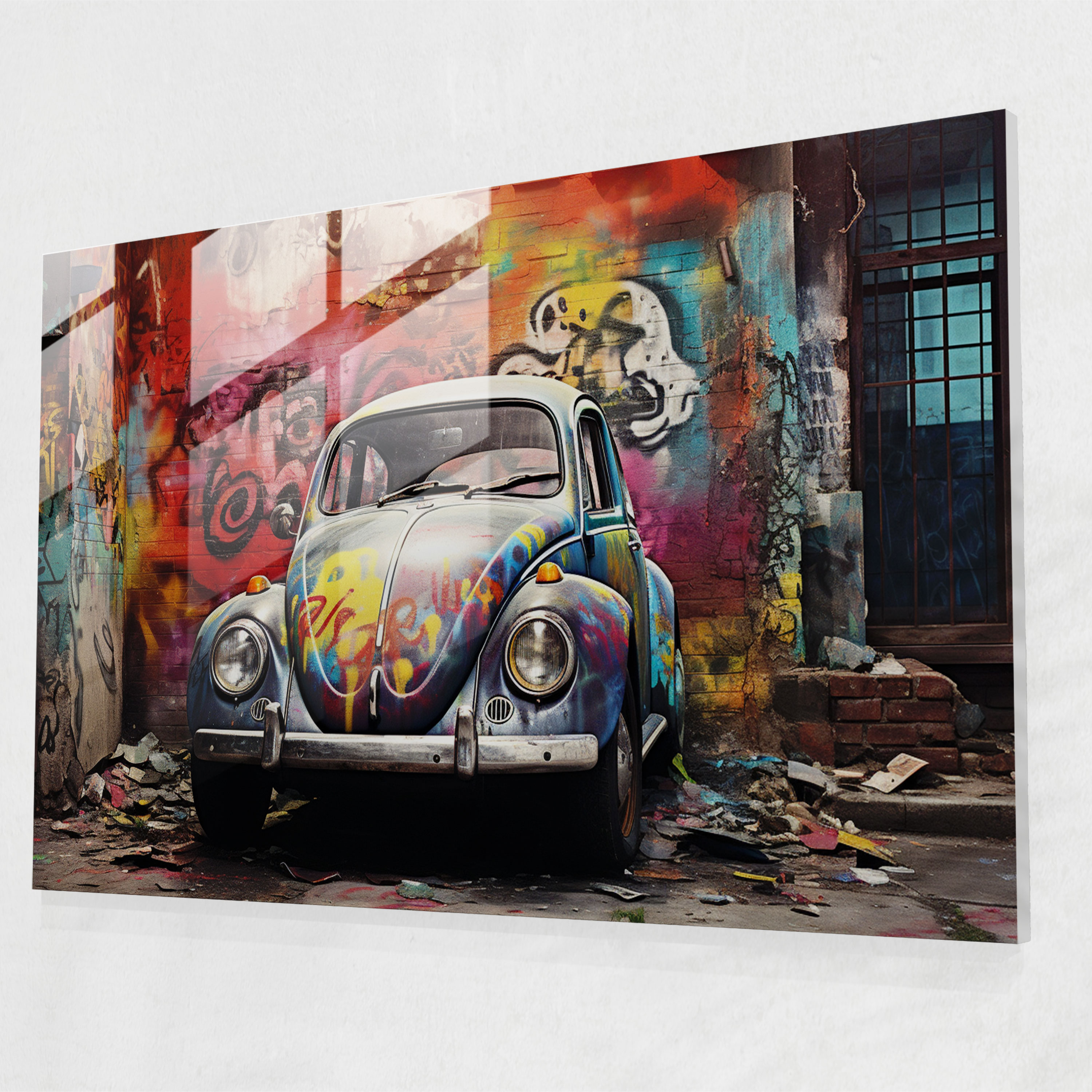Volkswagen Beetle Glass Wall Art - Volkswagen Beetle, Glass Art, Glass Print, Volkswagen Beetle
