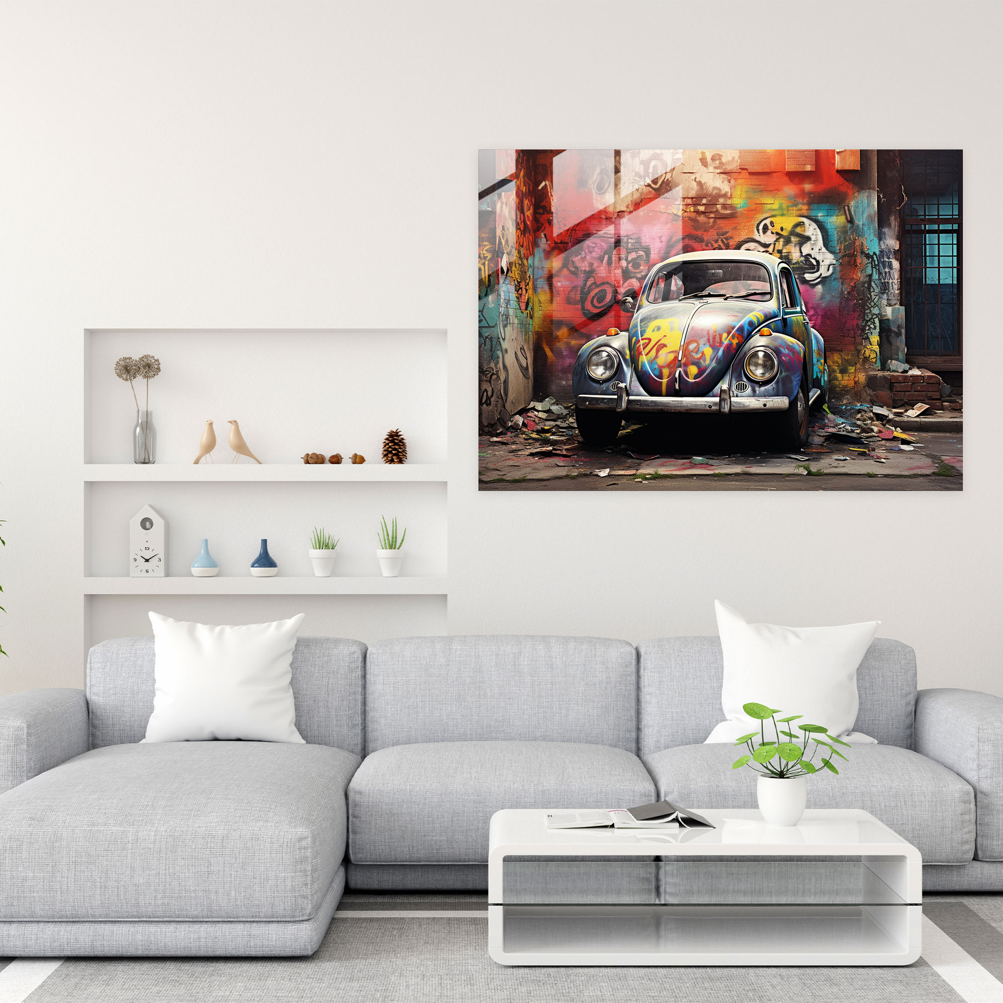 Volkswagen Beetle Glass Wall Art - Volkswagen Beetle, Glass Art, Glass Print, Volkswagen Beetle