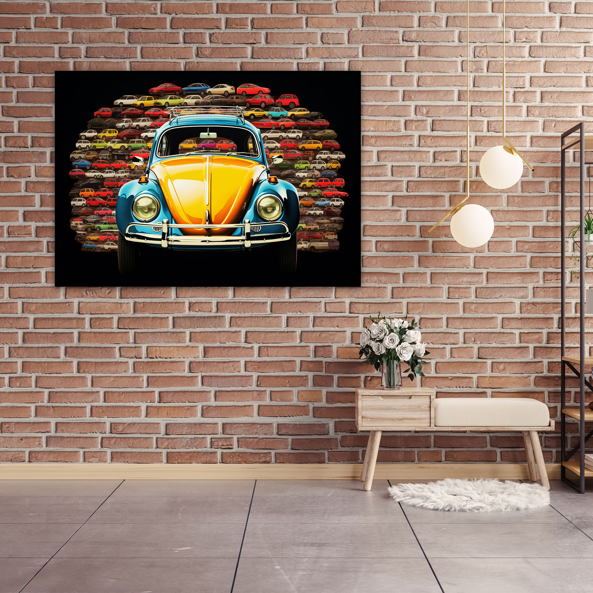 Volkswagen Beetle Collage Canvas Print - Volkswagen Beetle, Home Decoration, Collage, Canvas