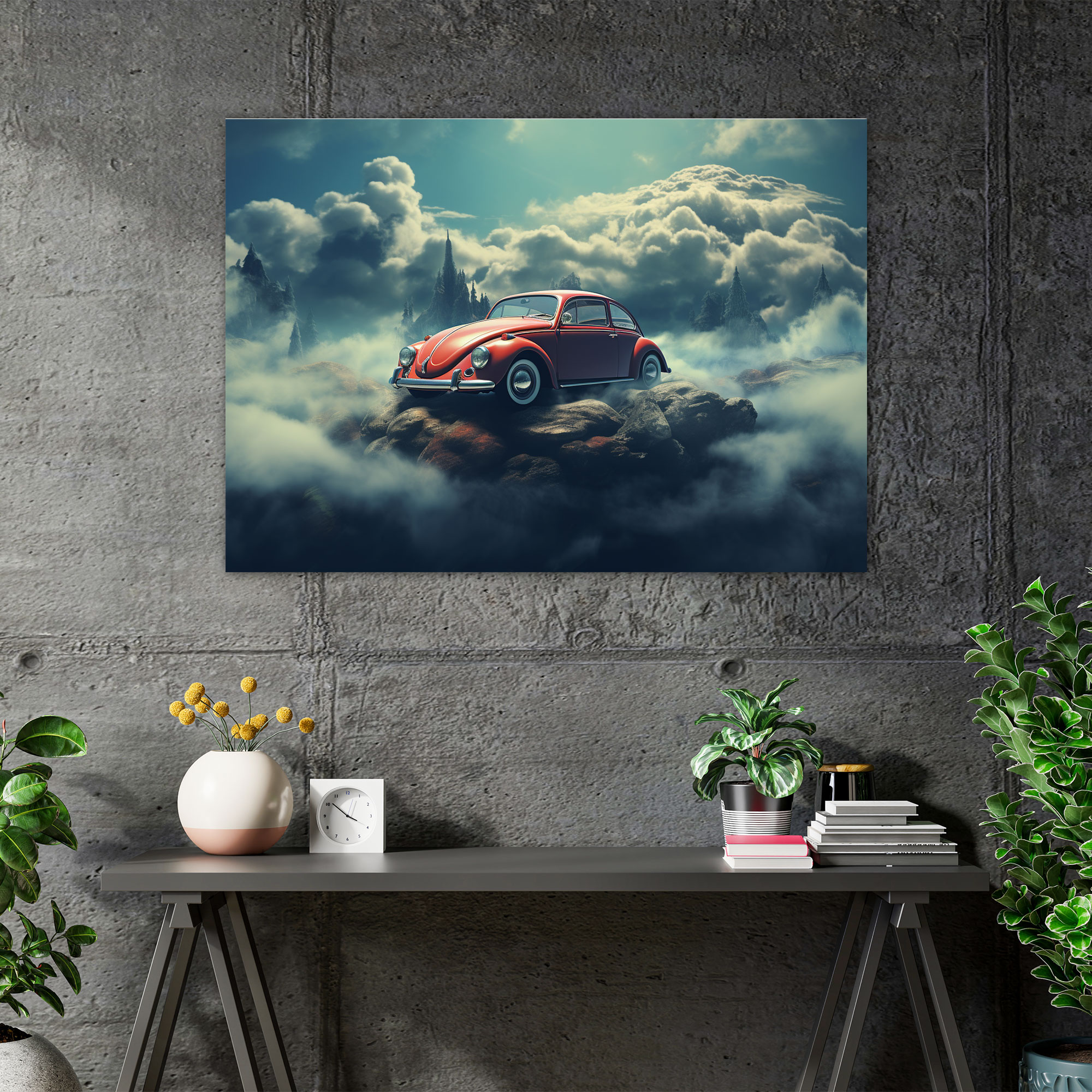 Dreamlike Volkswagen Beetle Canvas Print - Volkswagen Beetle, Canvas Wall Art, Dreamlike, Wall Decoration