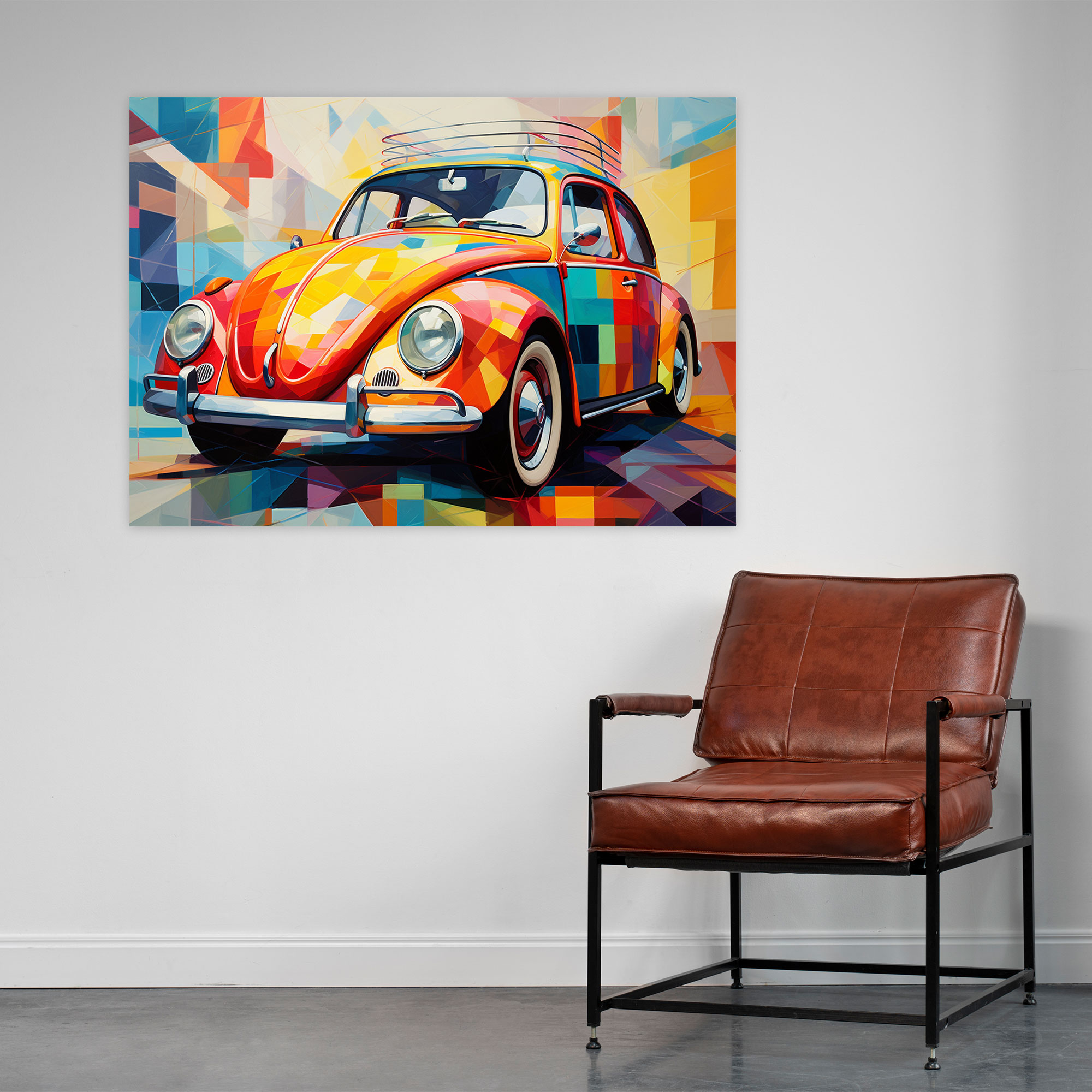 Abstract Volkswagen Beetle Canvas Print - Volkswagen Beetle, Canvas Print, Wall Decoration, Energy