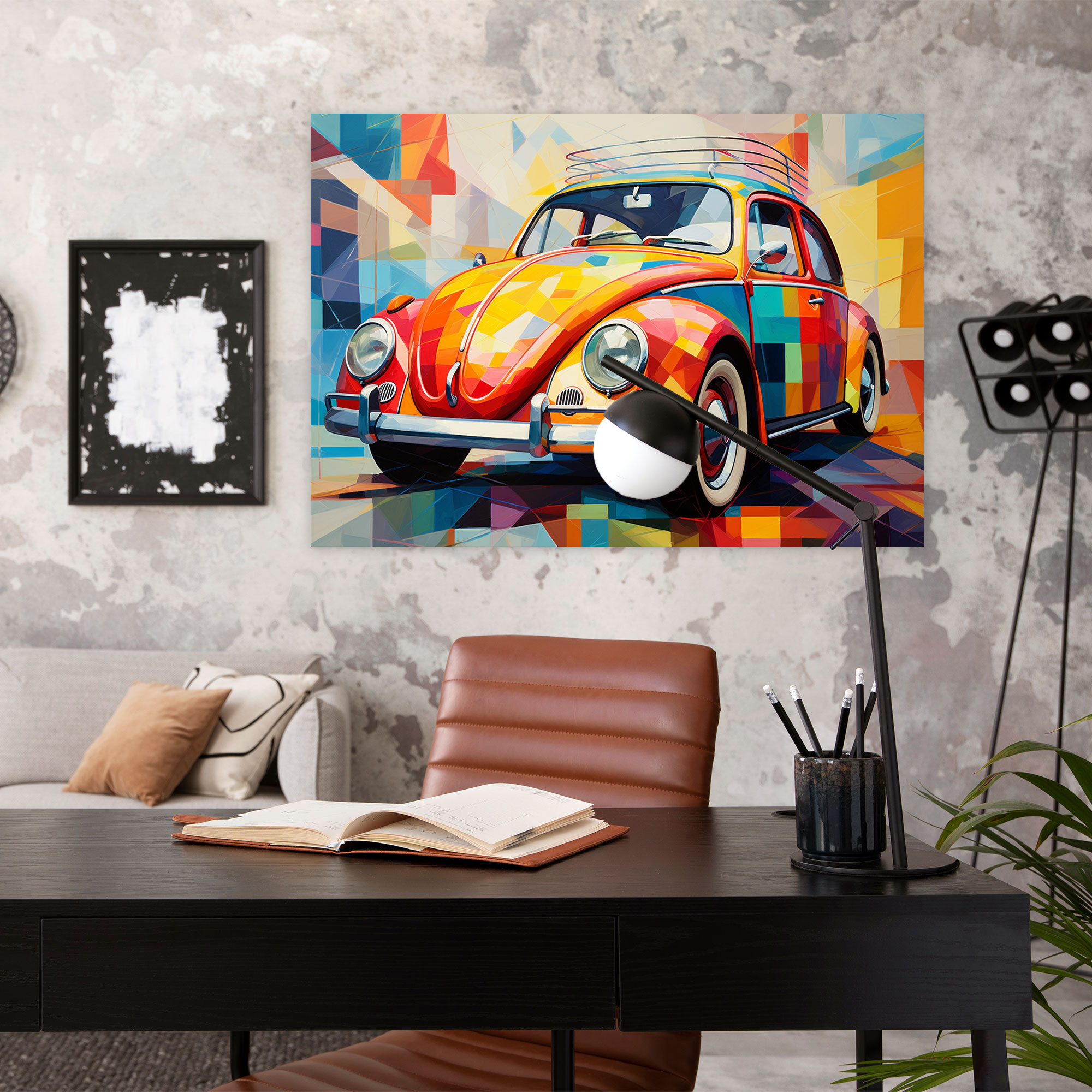 Abstract Volkswagen Beetle Canvas Print - Volkswagen Beetle, Canvas Print, Wall Decoration, Energy
