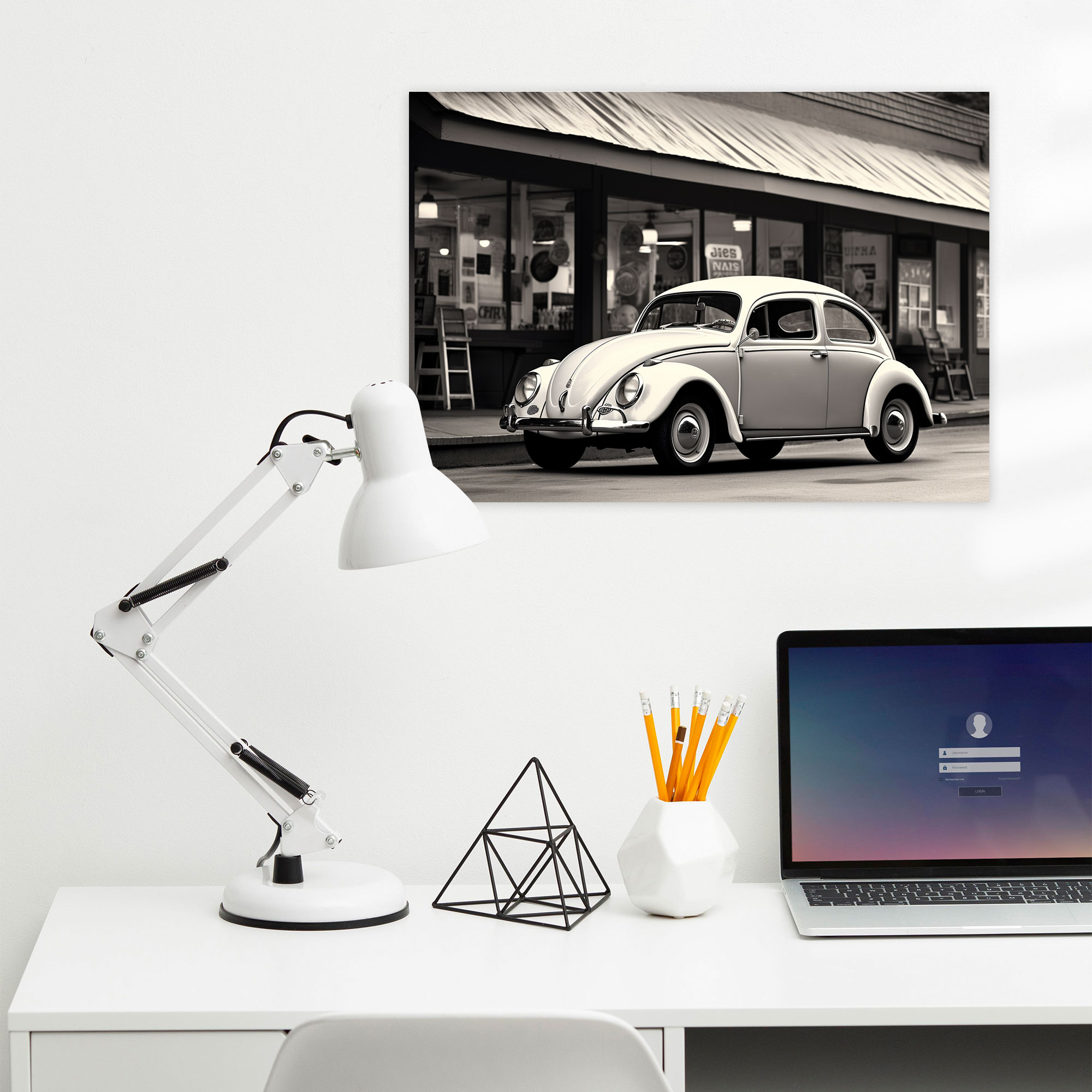 Volkswagen Beetle Wall Art - Volkswagen Beetle, Retro-Themed, Canvas Wall Art, Wall Decoration