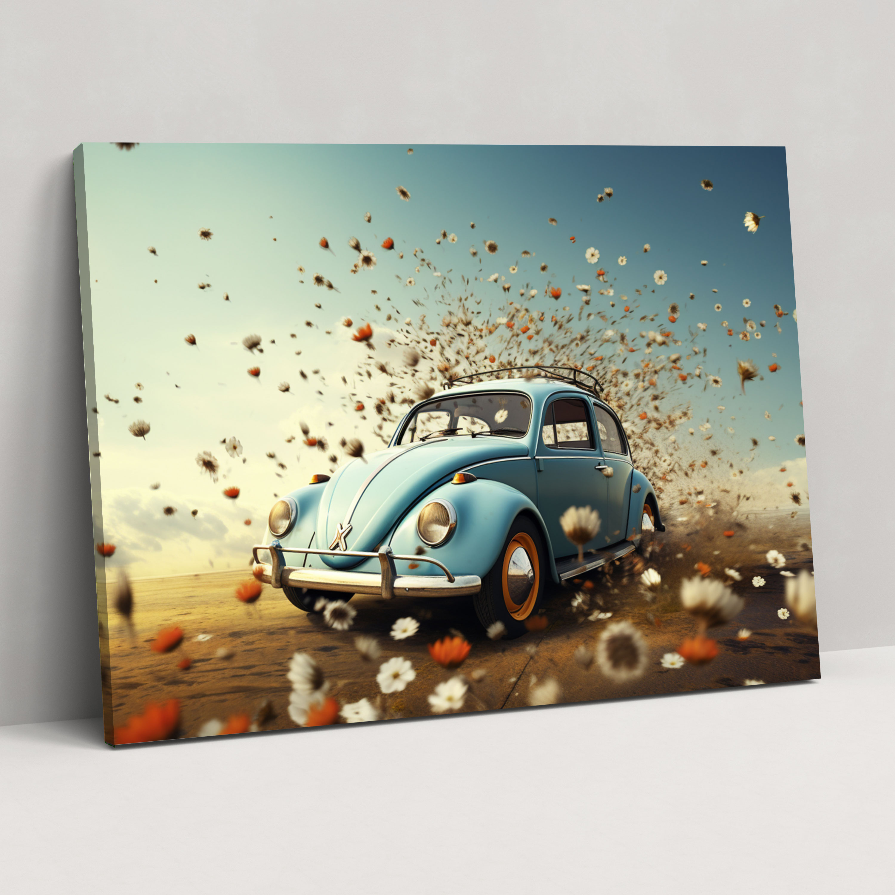 Volkswagen Beetle Canvas Print - Volkswagen Beetle, Whimsy, Inspiration, Home Decoration