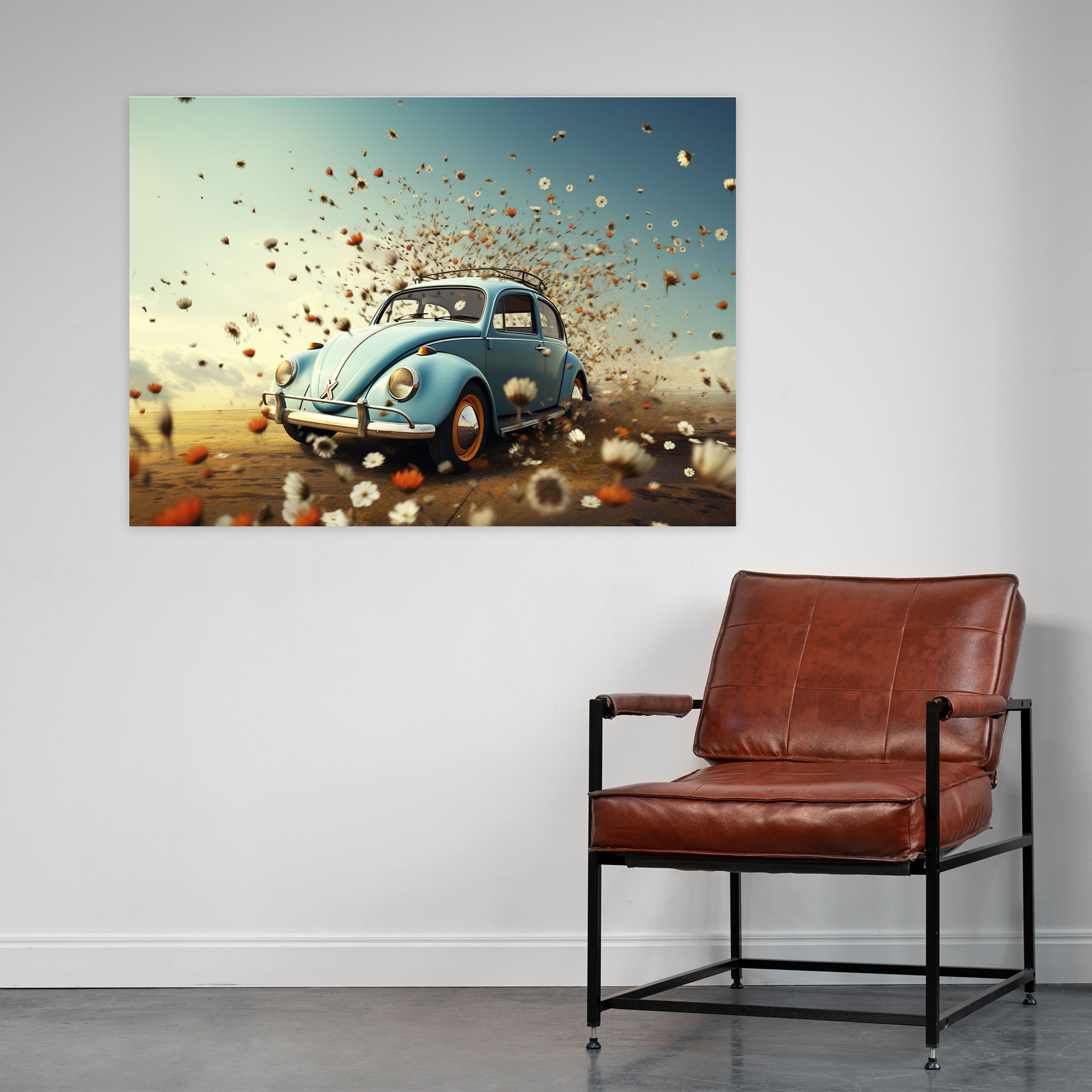 Volkswagen Beetle Canvas Print - Volkswagen Beetle, Whimsy, Inspiration, Home Decoration