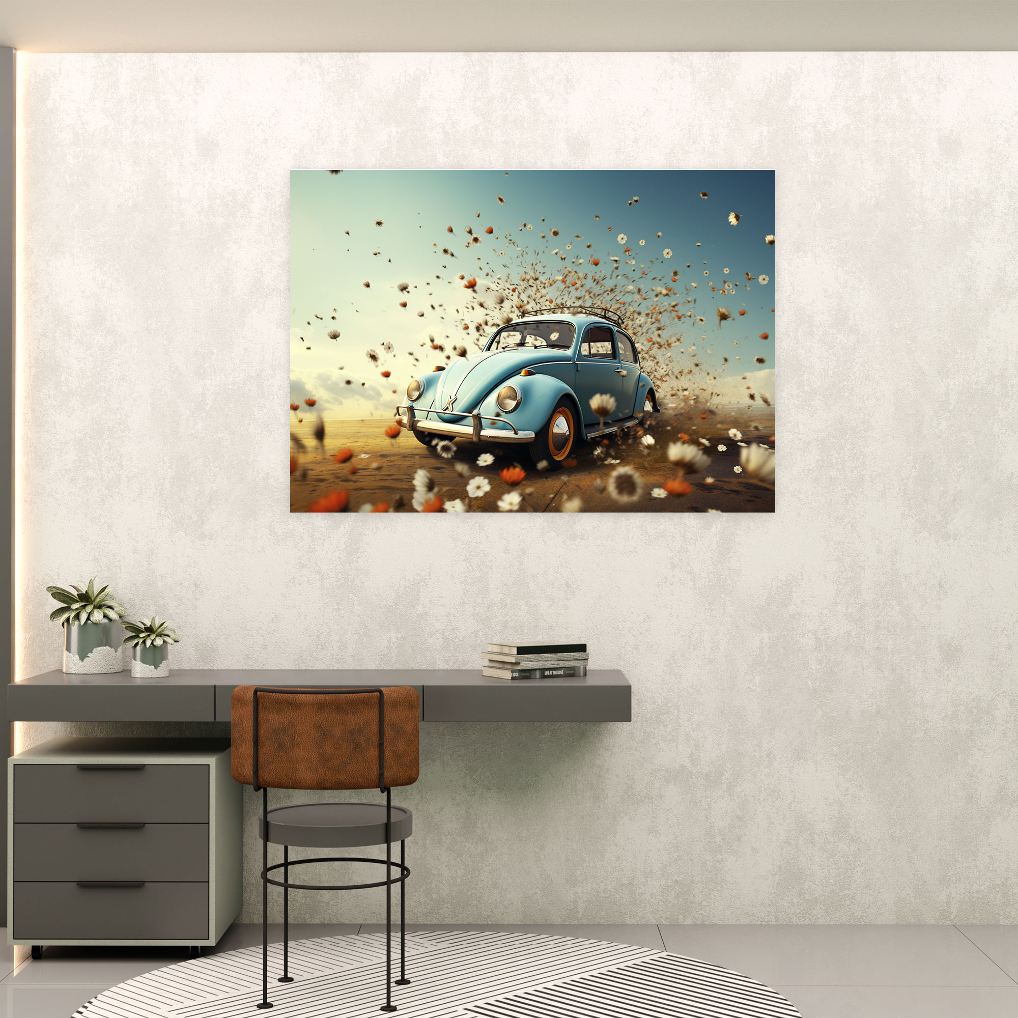 Volkswagen Beetle Canvas Print - Volkswagen Beetle, Whimsy, Inspiration, Home Decoration