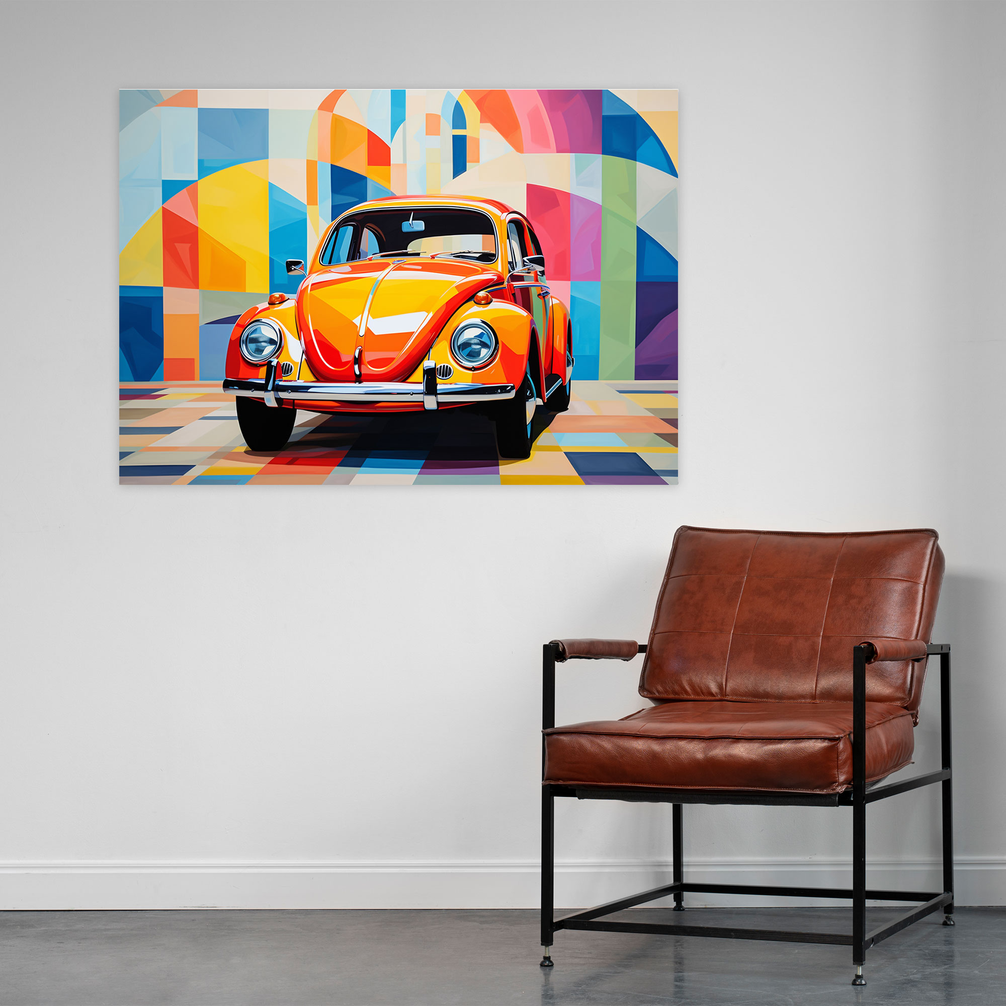 Volkswagen Beetle Wall Art - Volkswagen Beetle, Vibrant Colors, Eye-Catching, Home Decoration