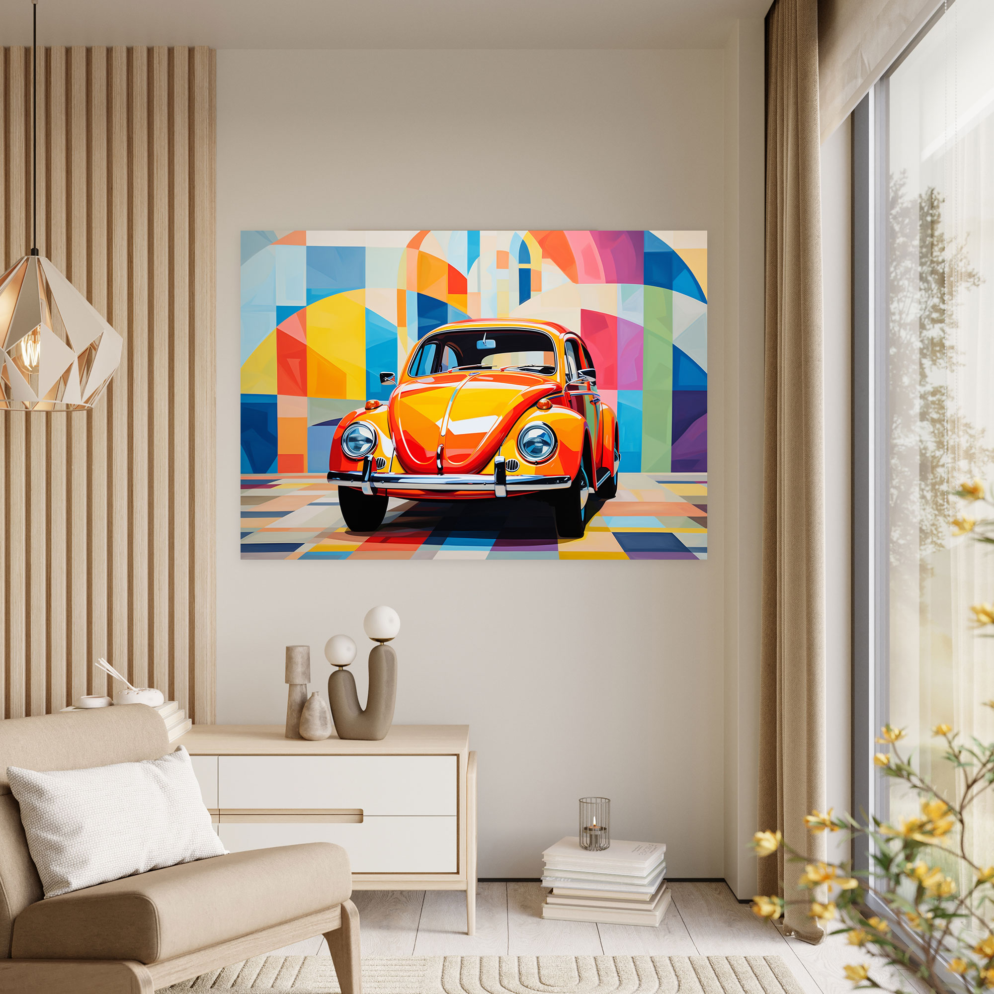 Volkswagen Beetle Wall Art - Volkswagen Beetle, Vibrant Colors, Eye-Catching, Home Decoration