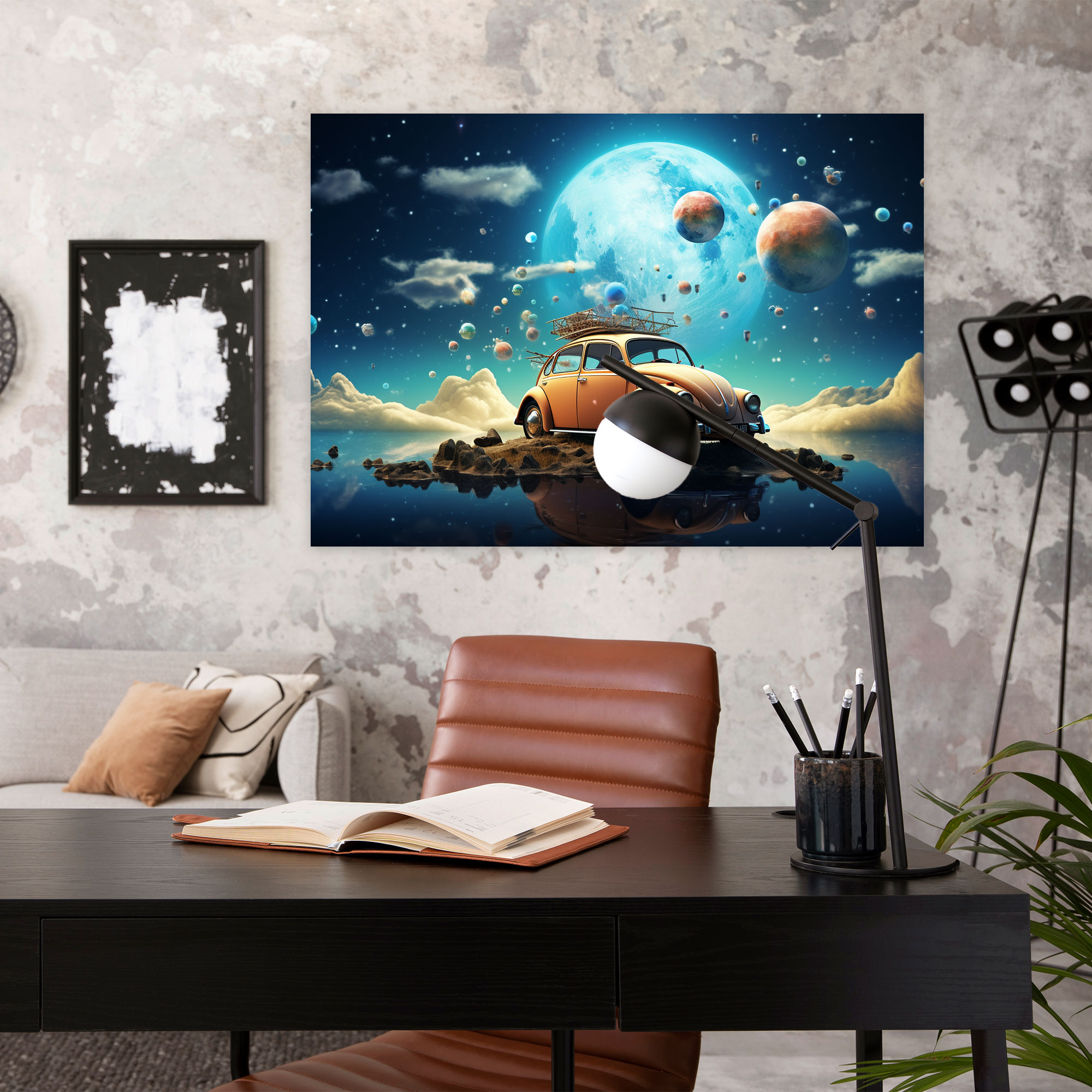 Volkswagen Beetle Leinwandbild - Volkswagen Beetle Fantasie Verspieltheit Wanddekoration
