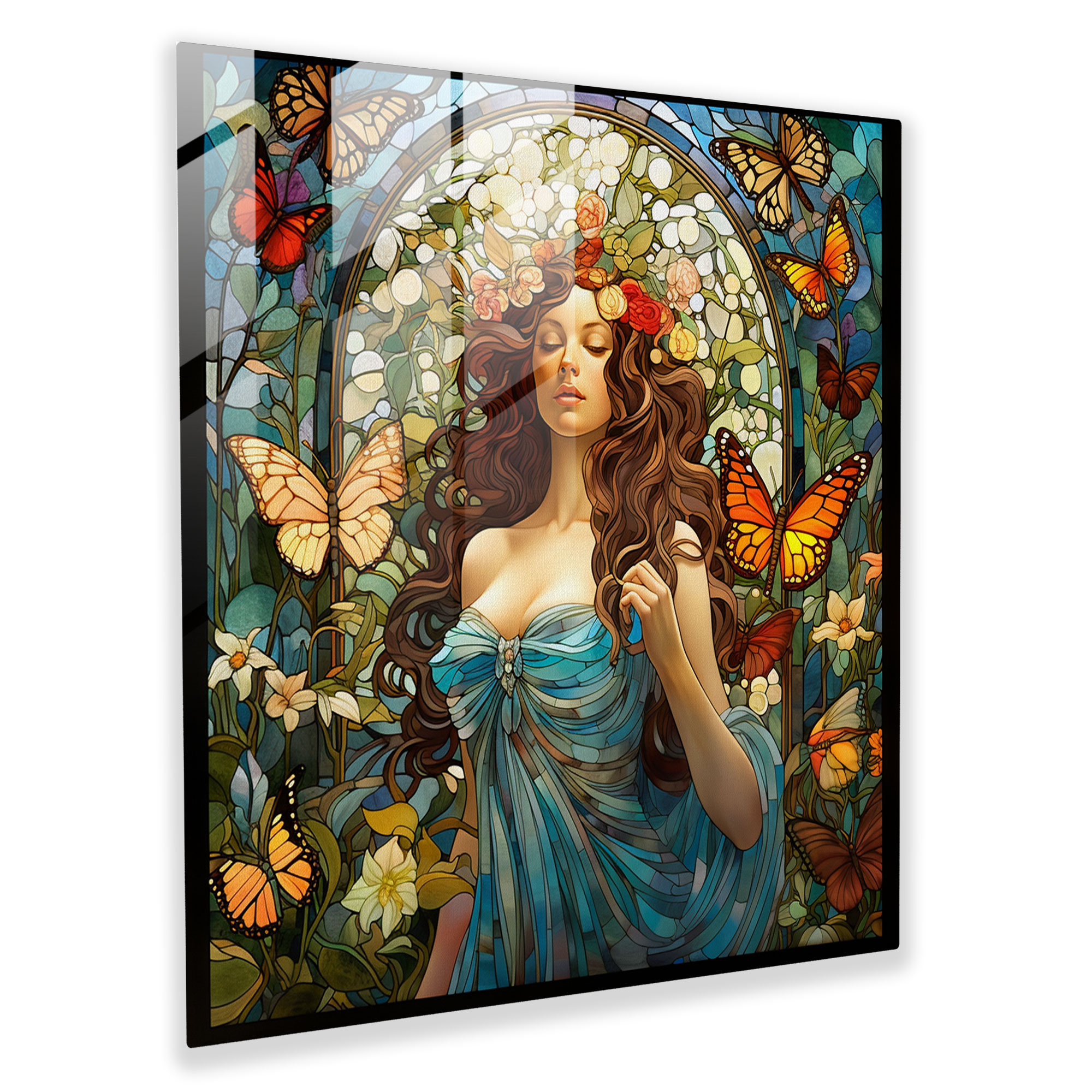 Elegant Woman Glass Wall Art - Woman, Grace, Wall Decoration, Glass Art