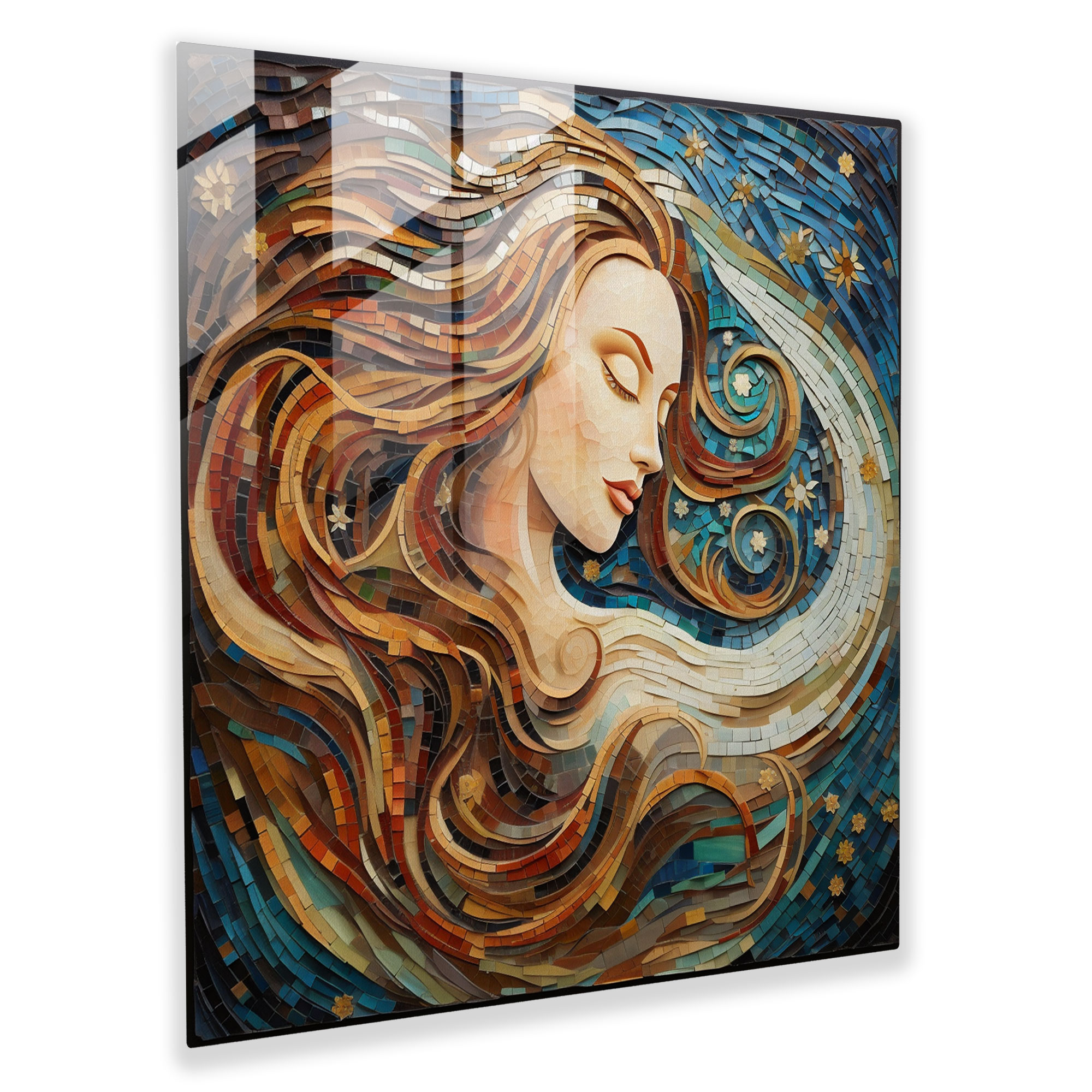 Floral Beauty Glass Wall Art - Woman, Home Decoration, Beauty, Glass Print