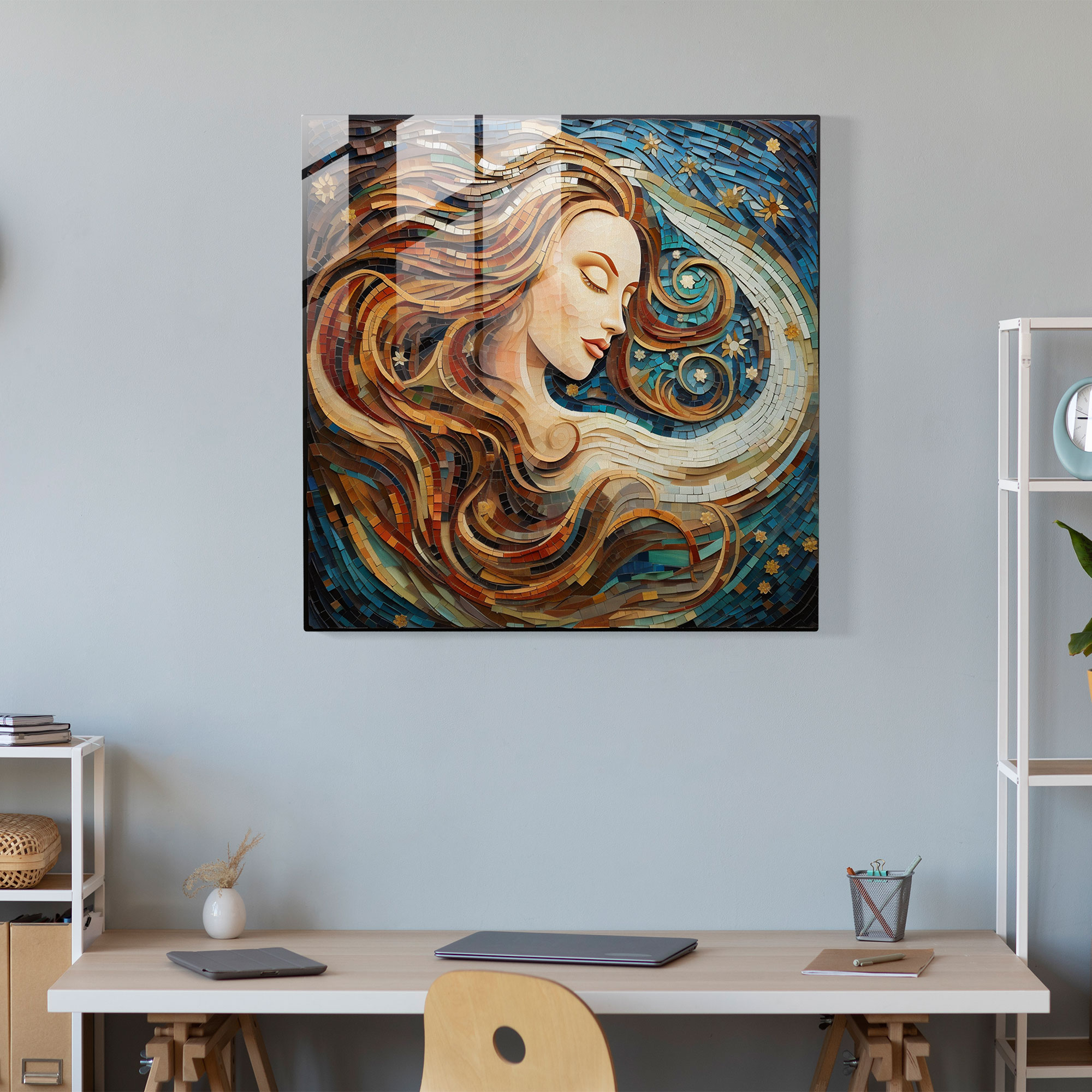 Floral Beauty Glass Wall Art - Woman, Home Decoration, Beauty, Glass Print