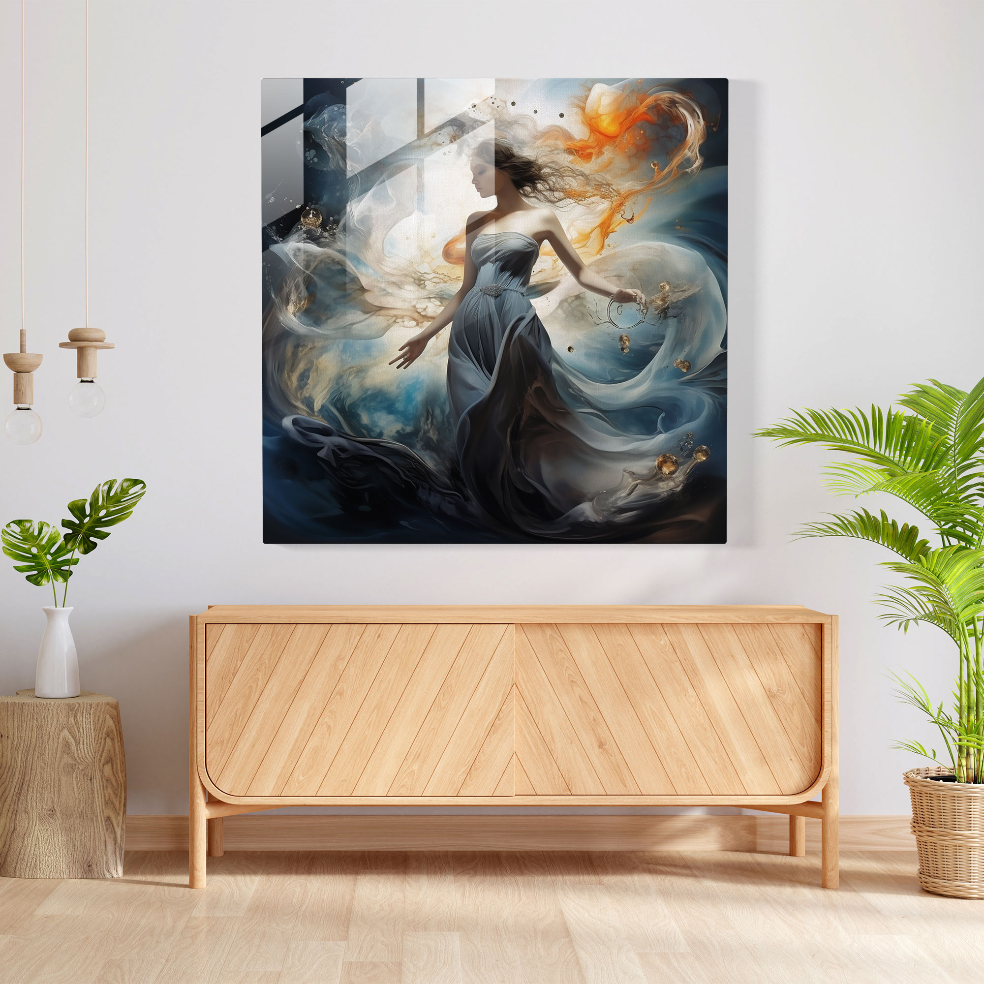 Woman Glass Print - Surreal Dreamscape - Woman, Glass Art, Modern Art, Woman Glass Print