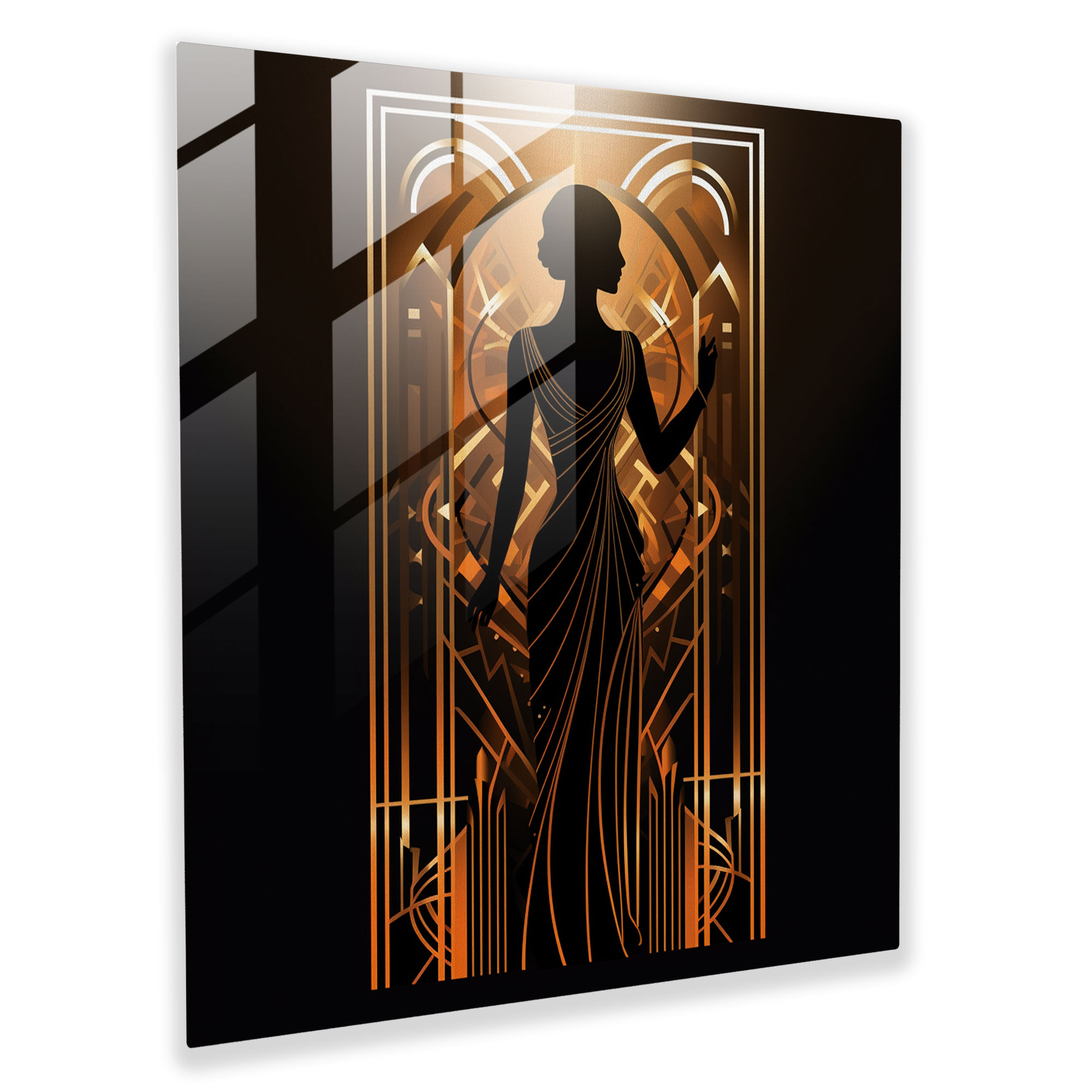 Woman Glass Print - Art Deco Beauty - Woman, Glass Wall Art, Woman Glass Print, Glass Art