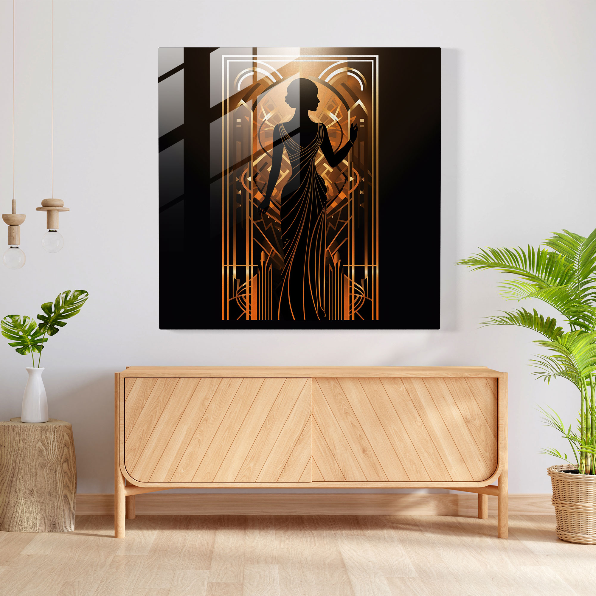 Woman Glass Print - Art Deco Beauty - Woman, Glass Wall Art, Woman Glass Print, Glass Art