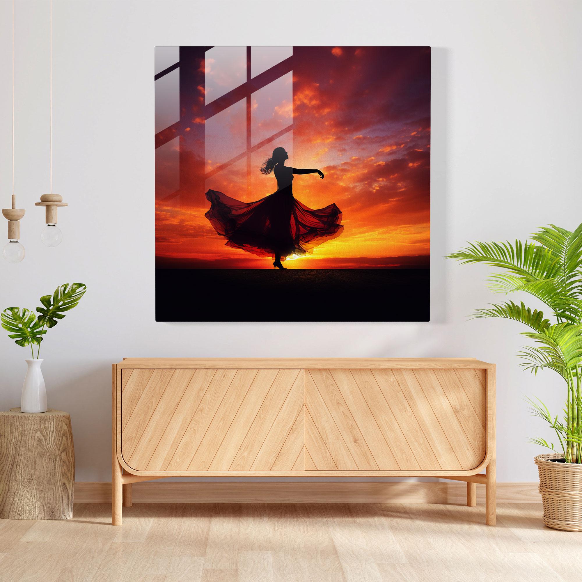 Contemporary Glass Print - Woman's Silhouette - Woman, Wall Decoration, Contemporary Photography, Home Decoration