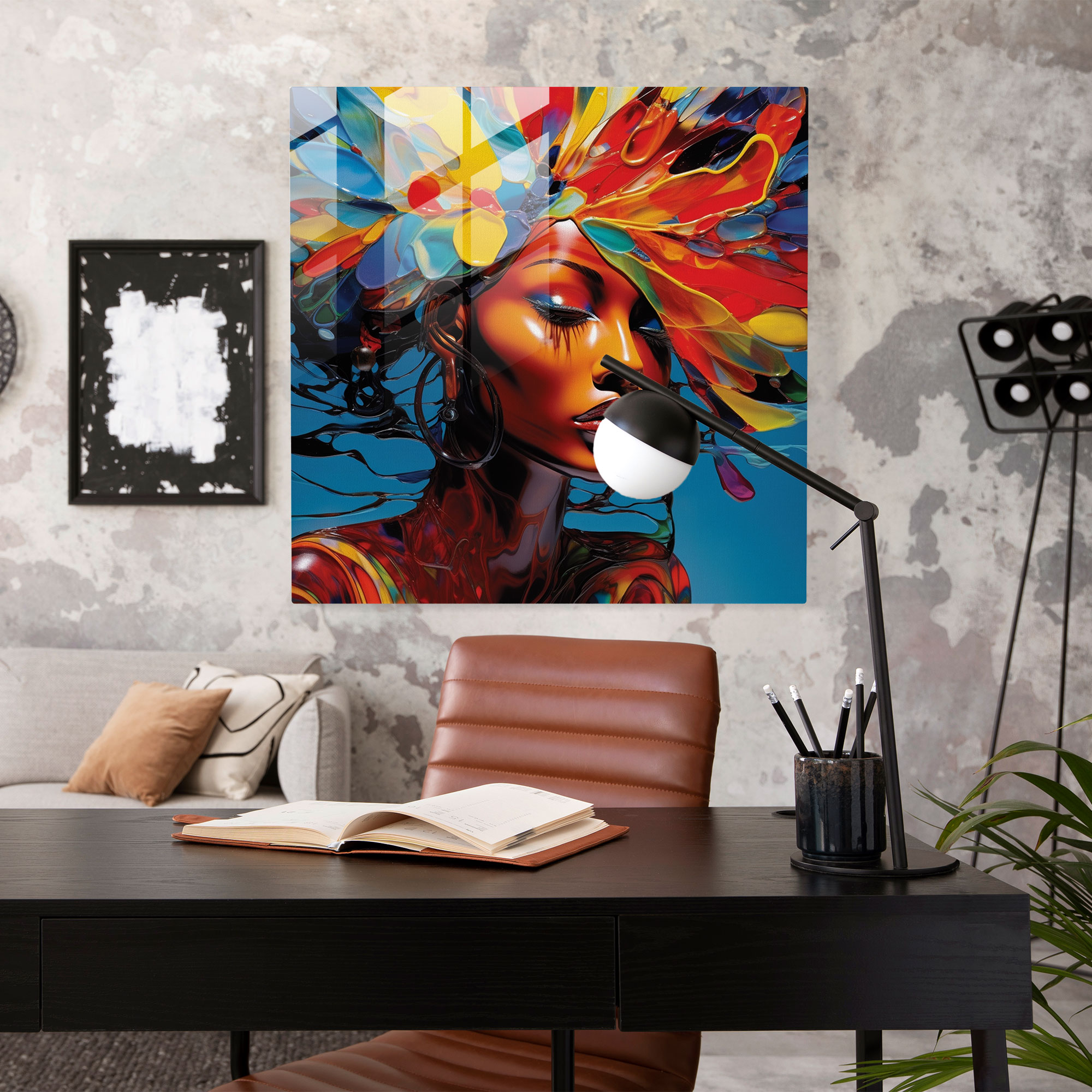Woman: Glass Print - Woman, Wall Decoration, Strength, Glass Art