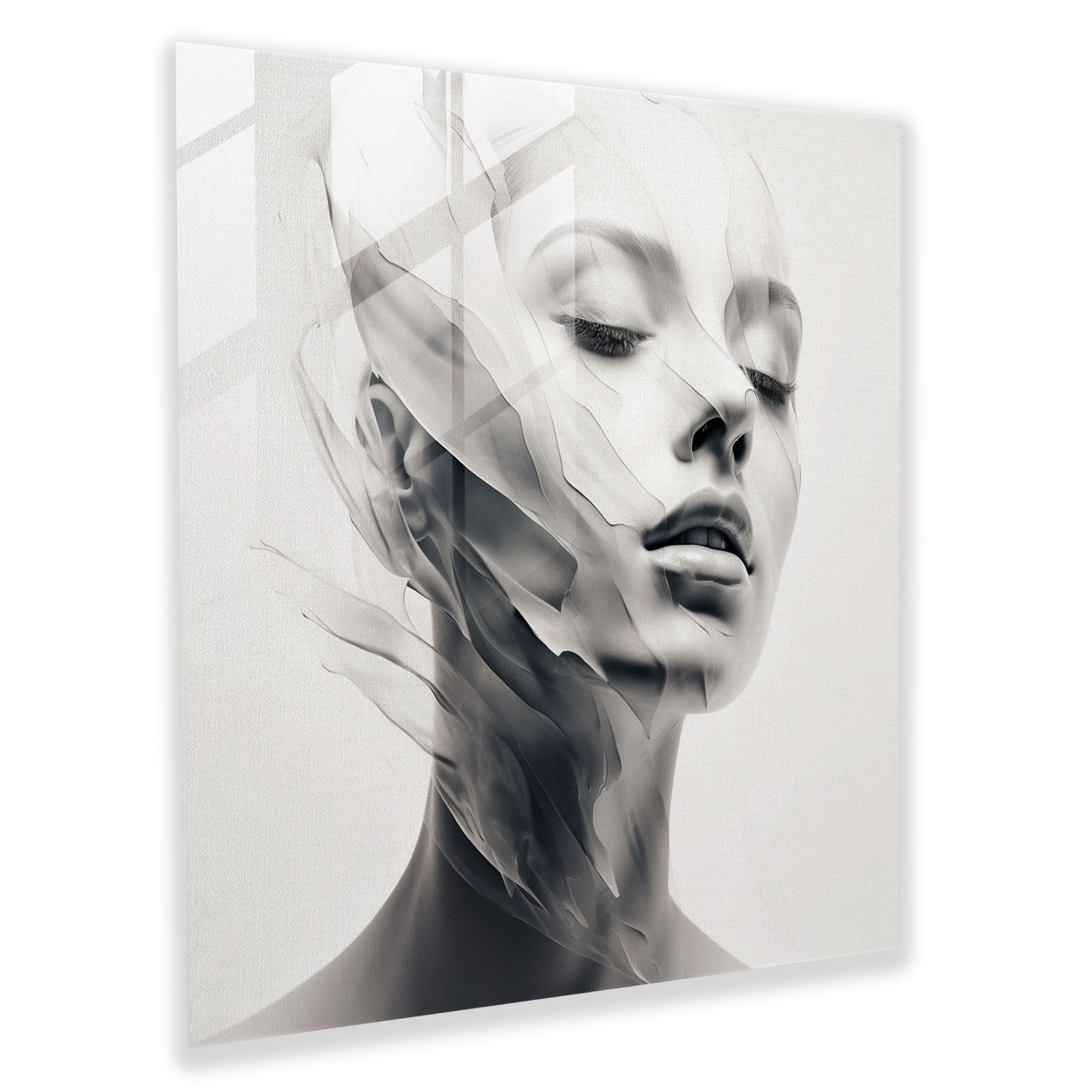 Minimalist Woman Glass Print - Woman, Contemporary, Glass Art, Modern Art