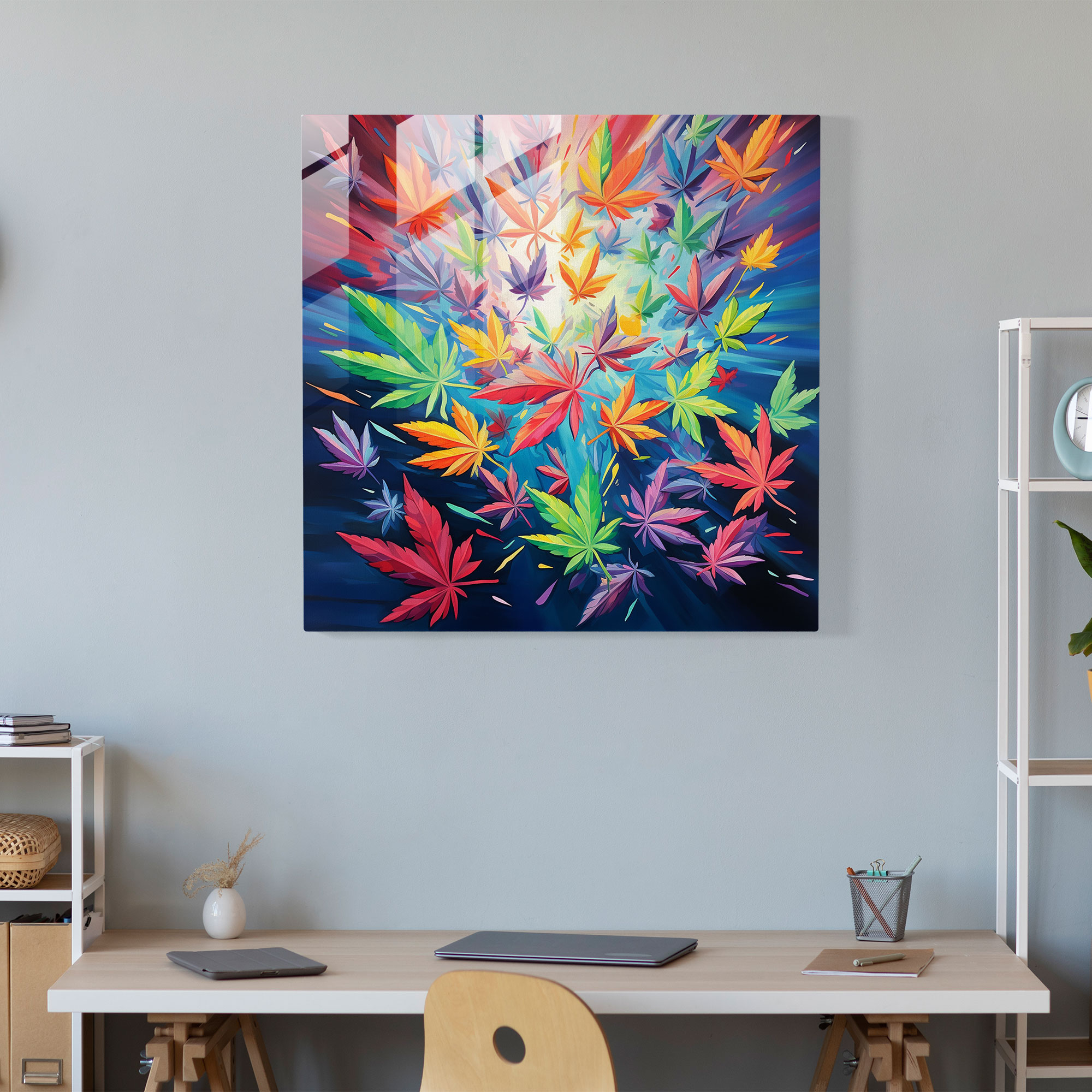 Enchanted Weed Garden Glass Print - Weed, Home Decoration, Cannabis Leaves, Enchanted Weed Garden