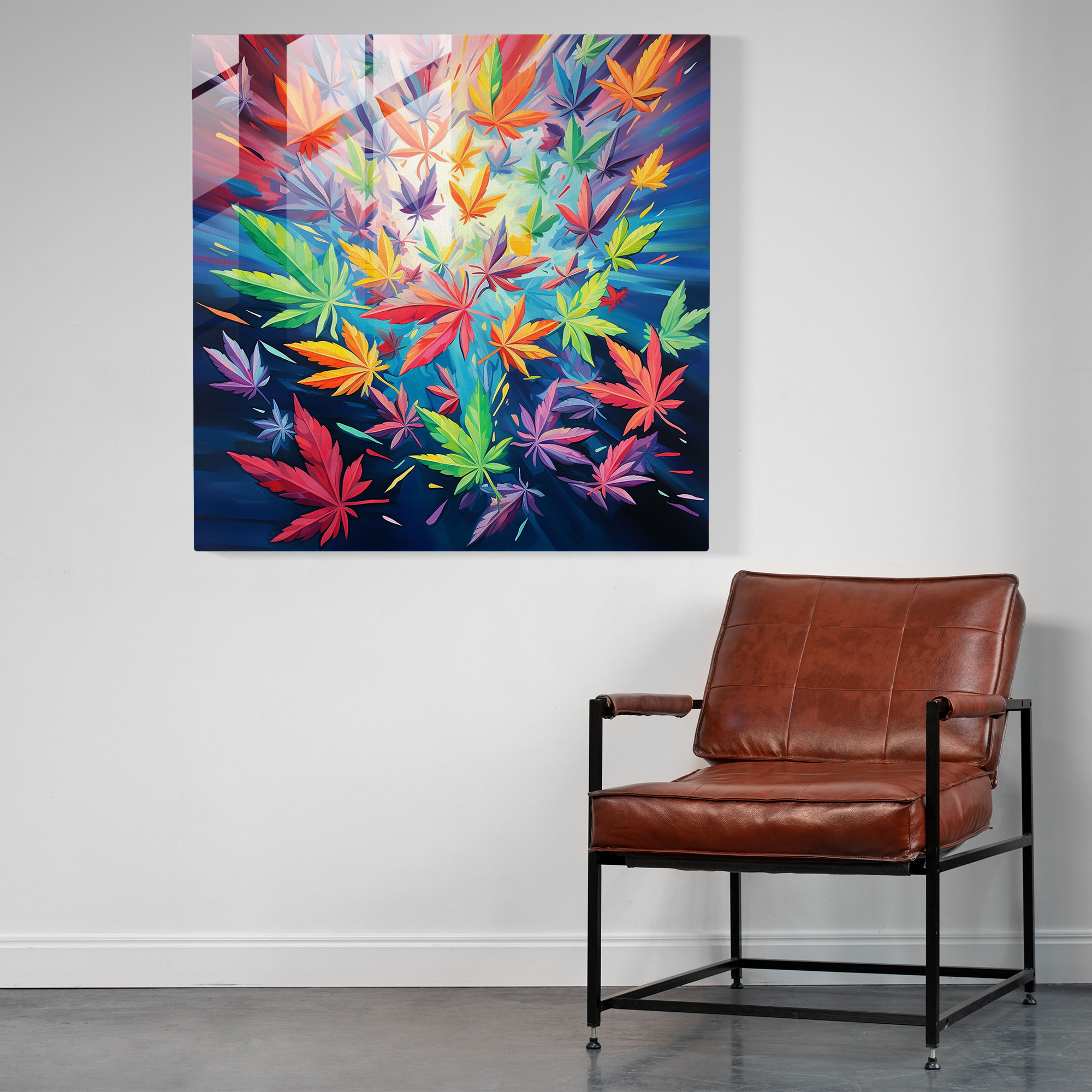 Enchanted Weed Garden Glass Print - Weed, Home Decoration, Cannabis Leaves, Enchanted Weed Garden