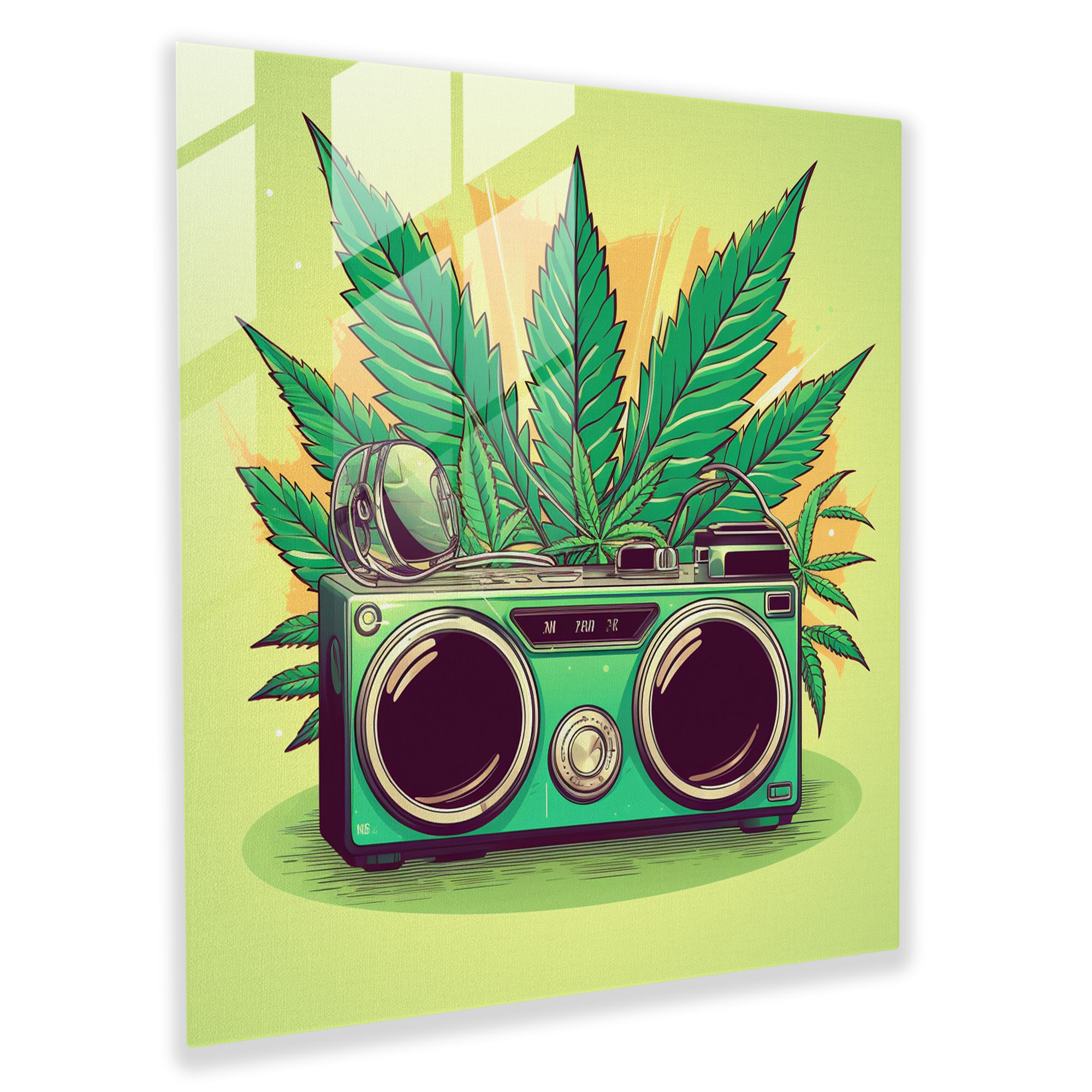 Bitki Temalı Cam Tablo - Ev Dekorasyonu Boombox