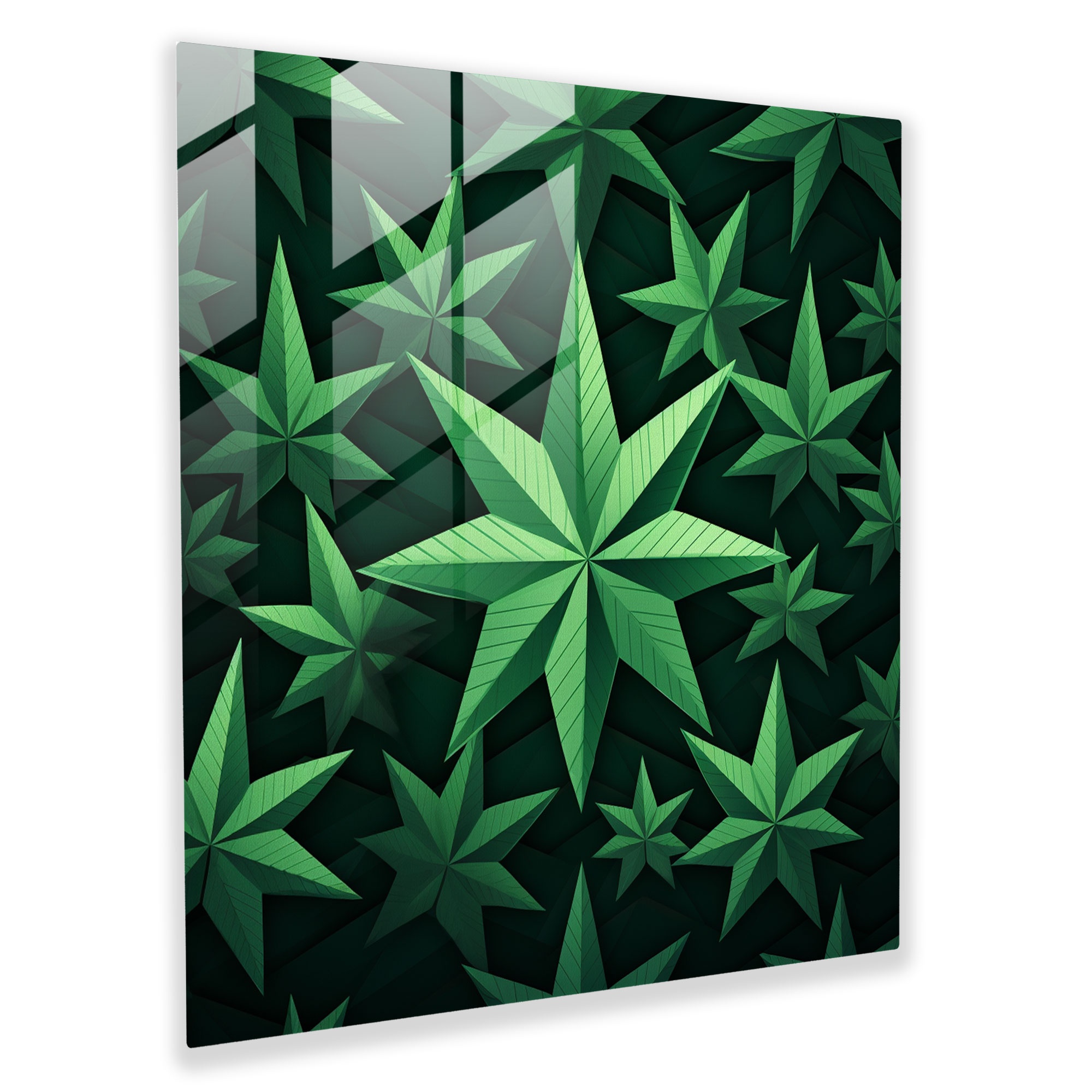 Marijuana Mandala Glass Print - Weed, Home Decoration, Wall Decoration, Geometric Pattern