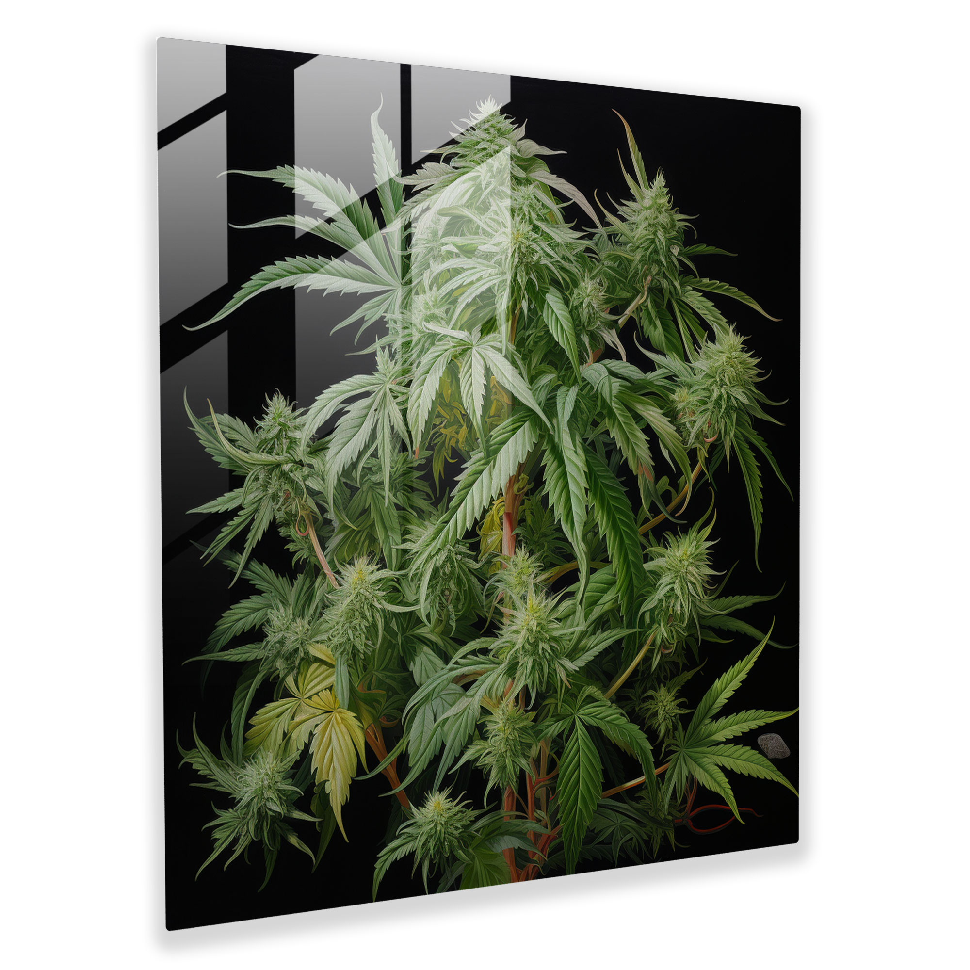 Botanical Bliss Glass Print - Weed, Glass Print, Modern Art, Glass Art