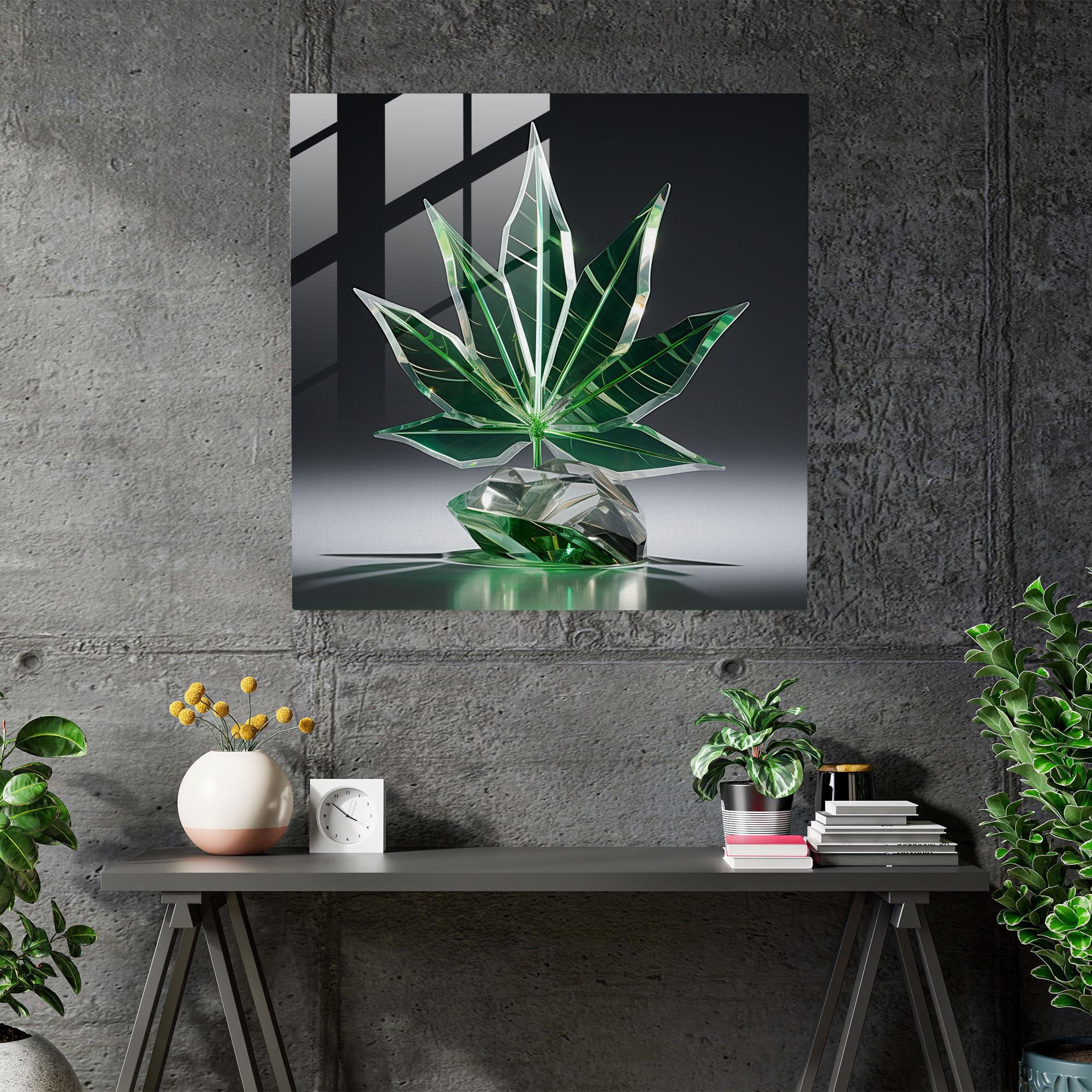 Efsanevi Kenevir Cam Tablo – Ot Modern Sanat Heykel Gelecekçi