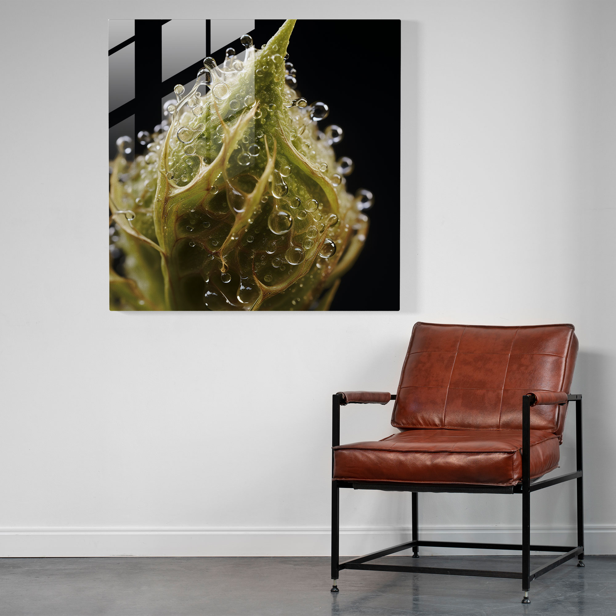 Intricate Bud Beauty Glass Print - Weed, Intricate Textures, Close-Up, Glass Art