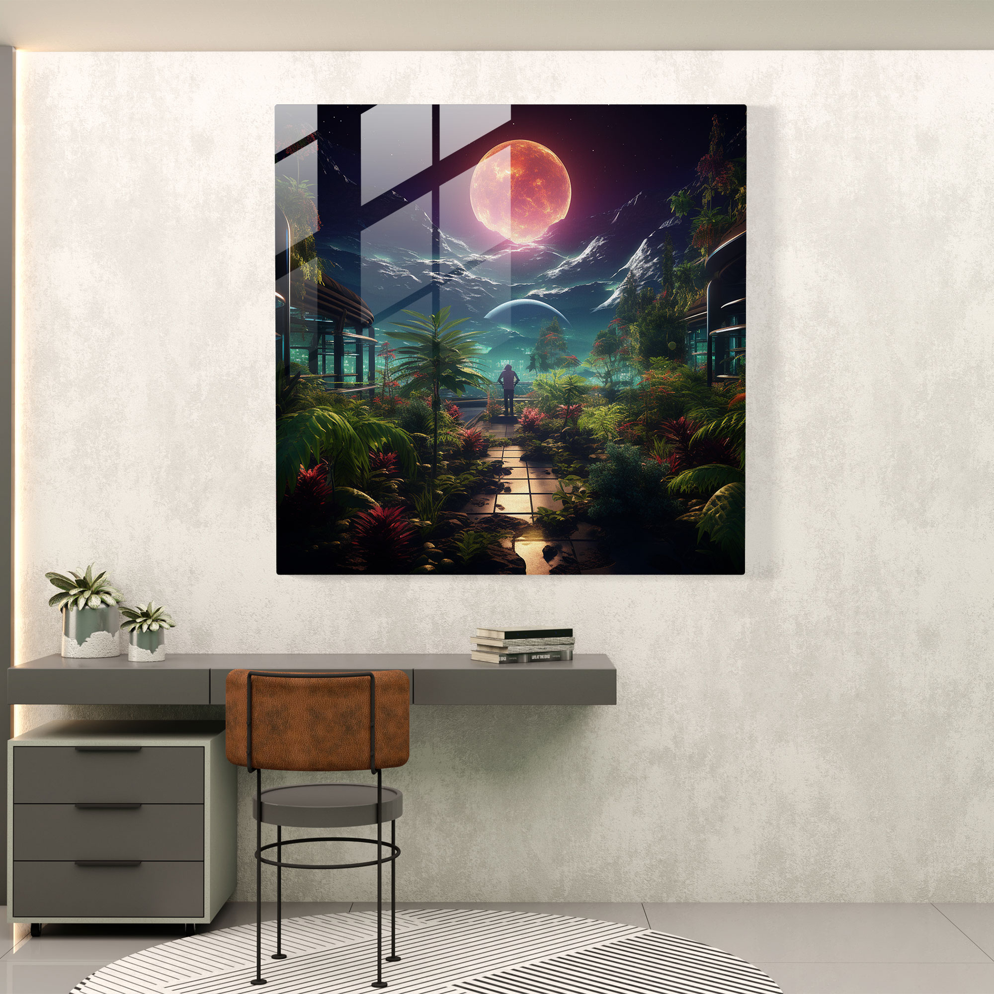 Cannabis Utopia Glass Print - Weed, Modern Art, Cannabis Utopia Glass Print, Primary Resource